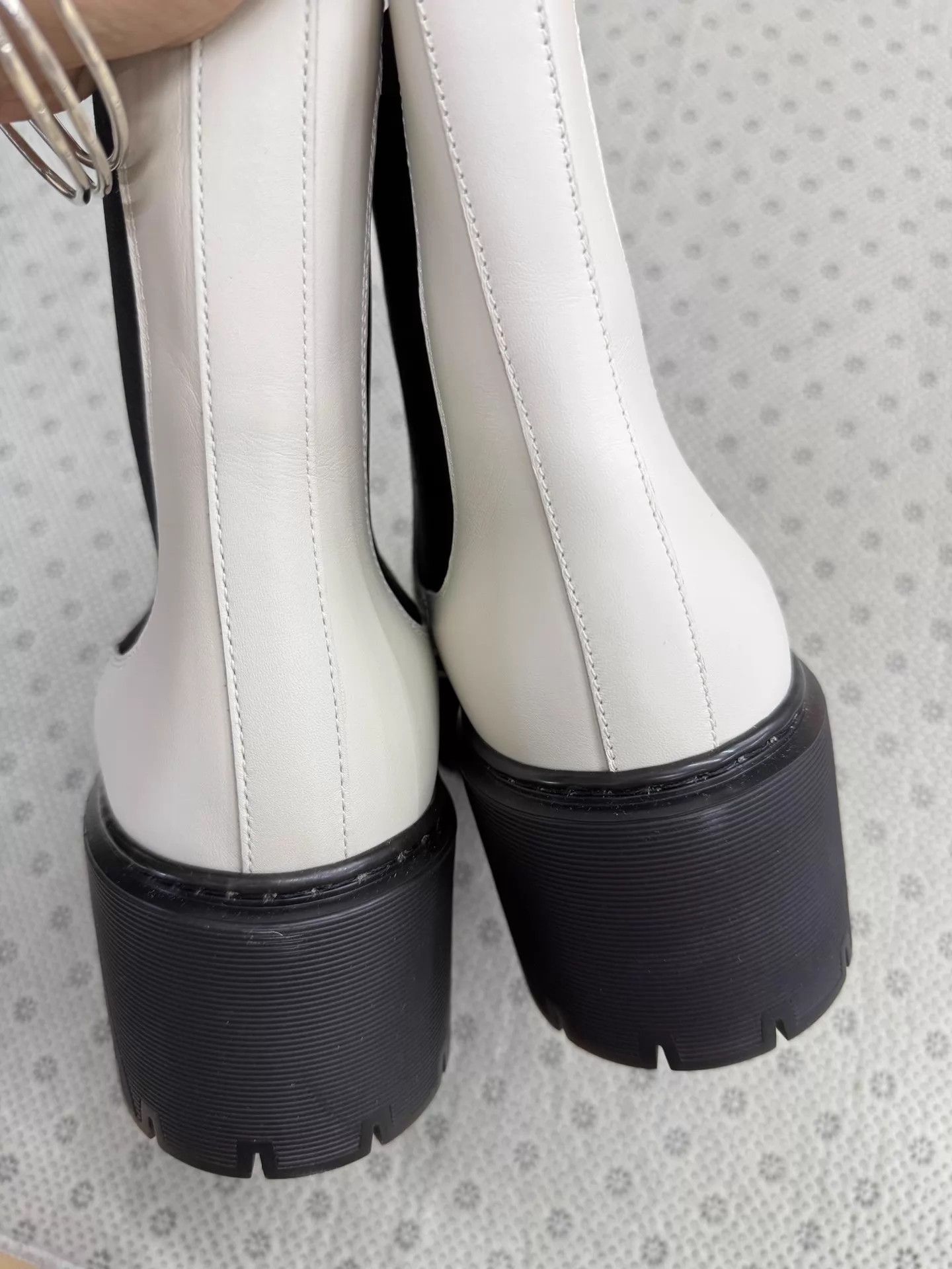 Hermes Hermes New Black White Colorblock Chelsea Boot EU38 Size US 7.5 / IT 37.5 - 4 Thumbnail