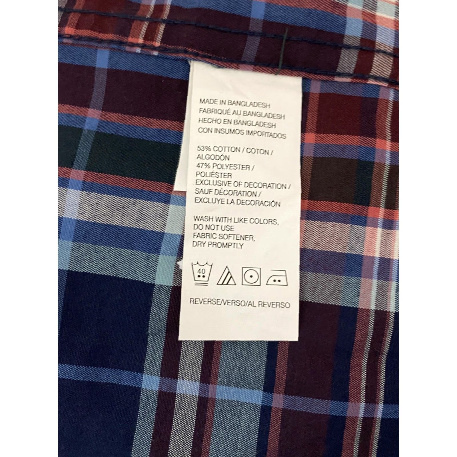 Izod IZOD Shirt Mens Medium Blue Red Plaid Short Sleeve Button Down Cool FX Breeze Size US M / EU 48-50 / 2 - 4 Thumbnail