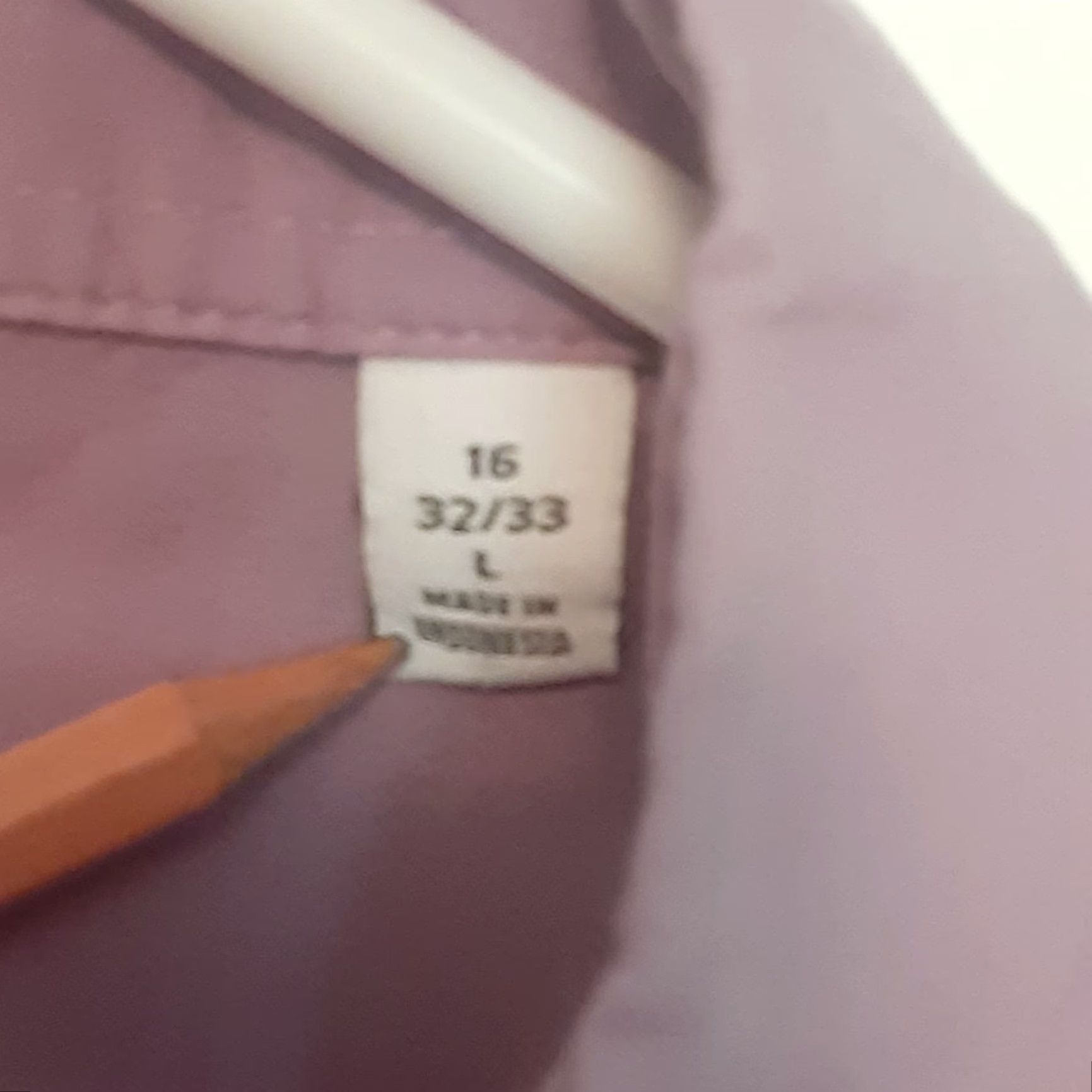 Calvin Klein Calvin Klein Dress Shirt Adult Mens L Purple Slim Stretch Collar Long Sleeve Button Solid 16 Neck Spread Wedding Modern American Styles Size 42R - 5 Thumbnail