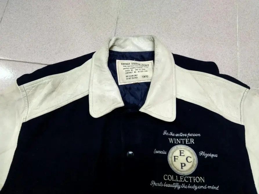 Japanese Brand Tokyo Stadium Jacket Cowhide Leather Sleeve Size US M / EU 48-50 / 2 - 10 Thumbnail