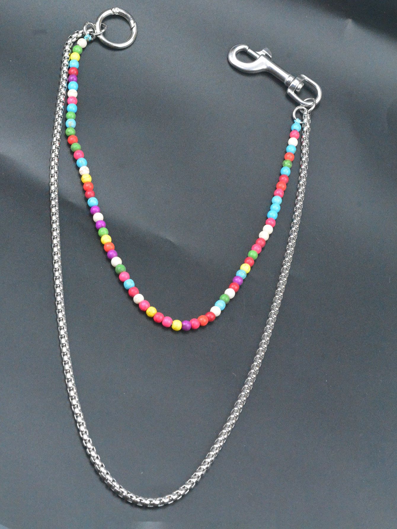 Japanese Brand × Jewelry Double-Layer Turquoise Bead Pants Chain Stainless Steel Size ONE SIZE - 1 Thumbnail