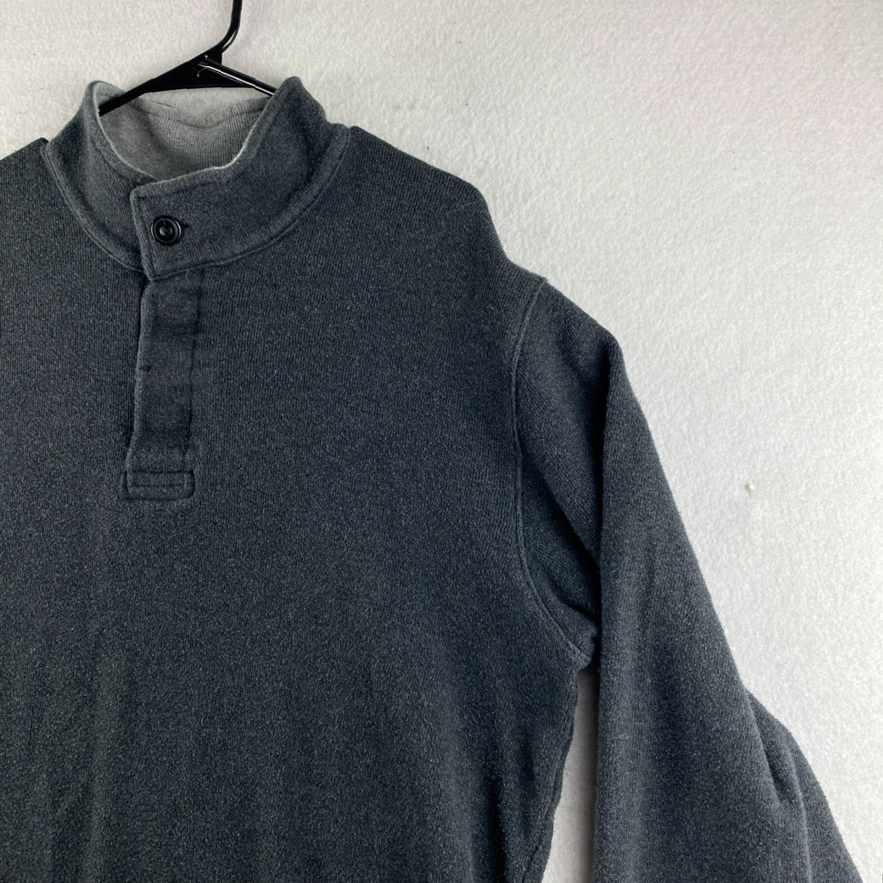 Lands' End Lands' End Sweater Mens Large L Gray 1/4 Button Pullover Fleece Long Sleeve Regular Fit Casual Modern Mens Size US L / EU 52-54 / 3 - 7 Thumbnail