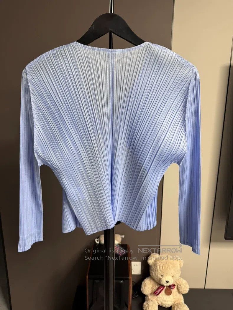 Issey Miyake Issey Miyake Annual Ring Water Ripple Top in Peacock Blue Size L / US 10 / IT 46 - 2 Thumbnail