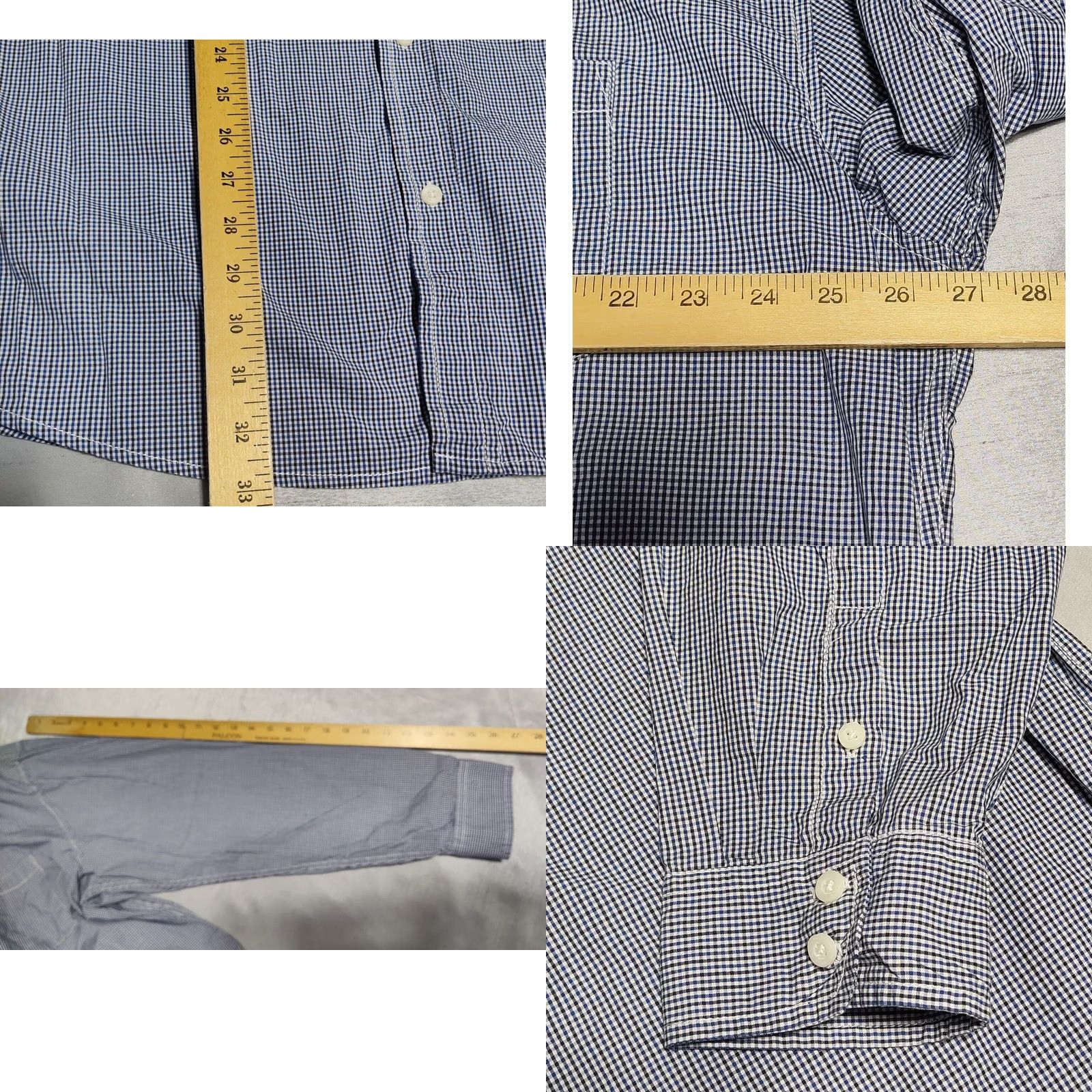 Ecko Unltd. ECKO UNLTD Men 3XL Blue Black Mini Check 100% Cotton Long Sleeve Button-Up Shirt EUC Size US XXL / EU 58 / 5 - 9 Thumbnail