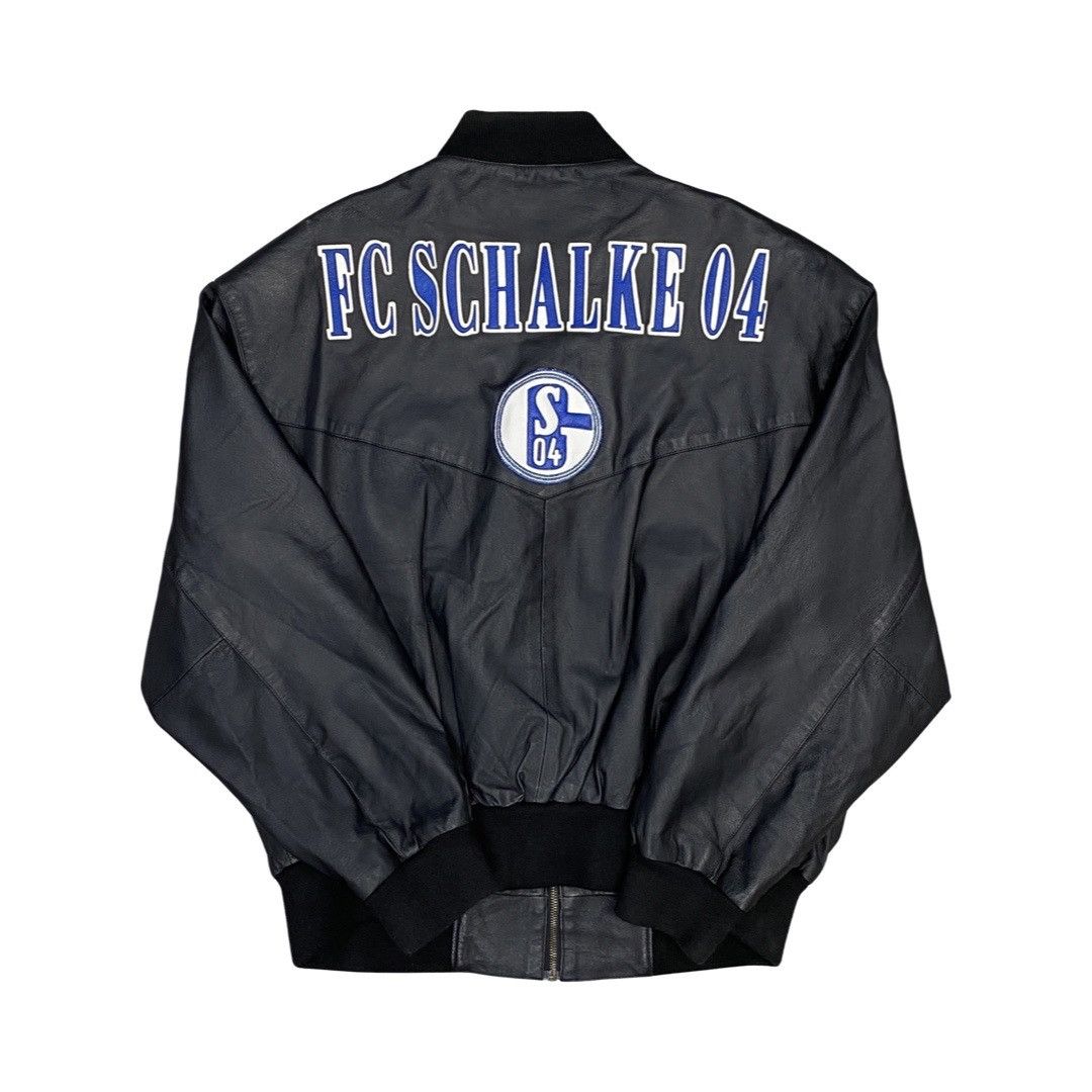 image of Fc Schalke 04 Black Leather Jacket – Xl, Men's