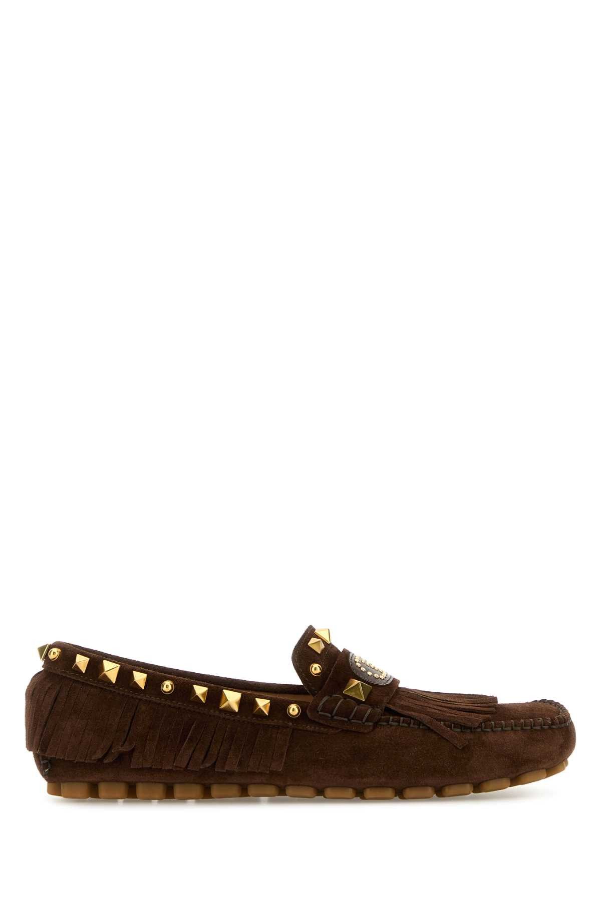 Valentino Brown Split-Leather Plaster Caster Loafers Size US 6 / IT 36 - 1 Thumbnail