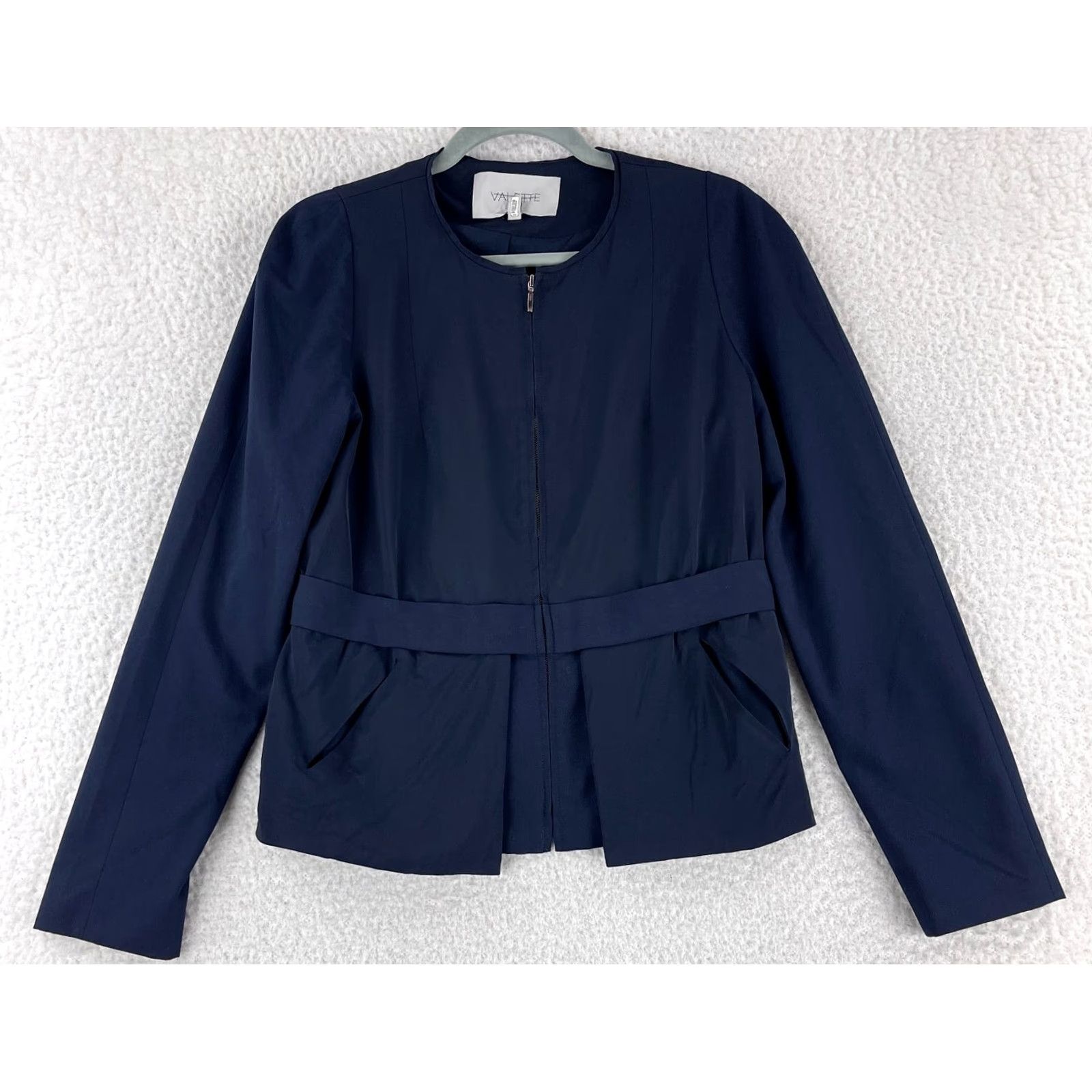 Vintage Valette Blue Zip Front Jacket Womens Long Sleeve Size Medium with Pockets Size M / US 6-8 / IT 42-44 - 2 Thumbnail