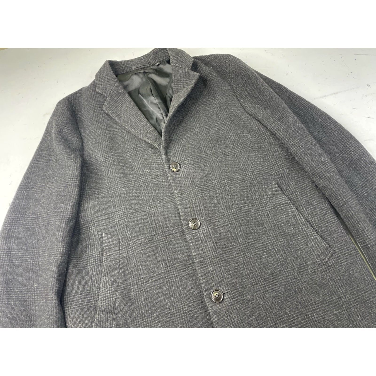 Uniqlo Uniqlo Wool Cashmere Overcoat Mens M Dark Gray Plaid Long Coat Regular Jacket Women? No, Men. Size US M / EU 48-50 / 2 - 2 Thumbnail