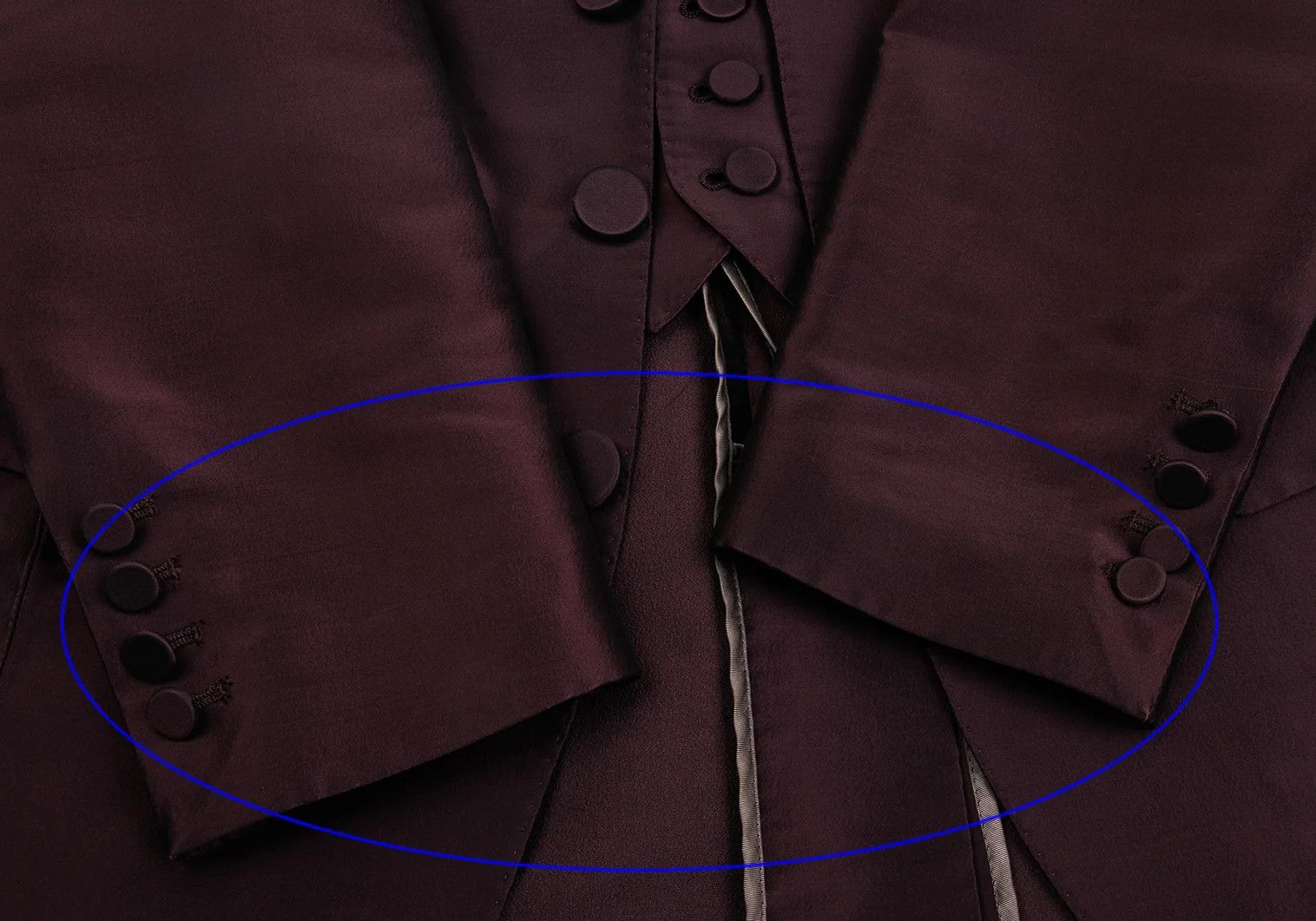 Jean Paul Gaultier Glossy Peak Lapel Jacket in Wine, Size 48 Size US M / EU 48-50 / 2 - 6 Thumbnail