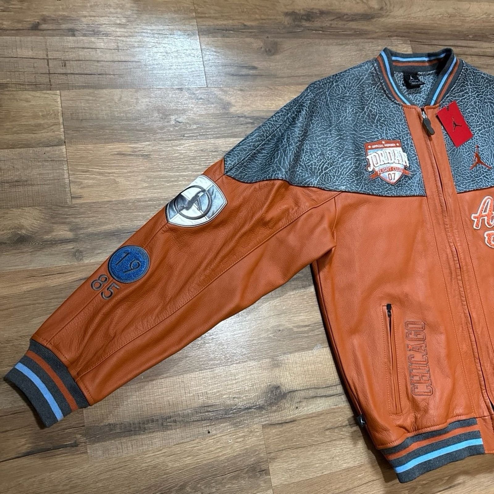 Jordan Brand 2007 Jordan Official Member Zip Up Leather Varsity Jacket Size US L / EU 52-54 / 3 - 5 Thumbnail
