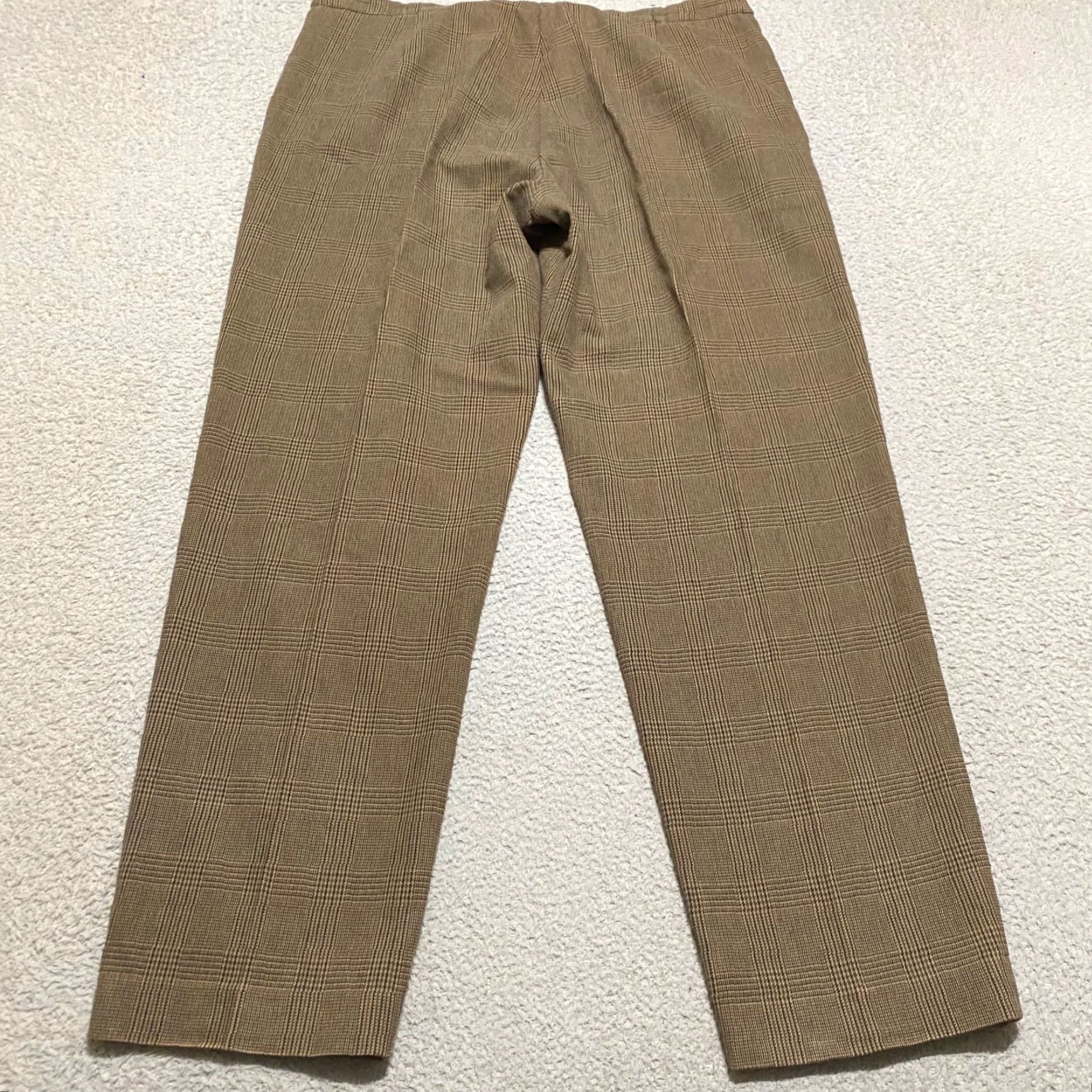 Ralph Lauren Lauren Ralph Lauren Womens Dress Pants 14W Plus Brown Plaid High Rise Straight Pants Women Size 36" / US 14 / IT 50 - 2 Thumbnail