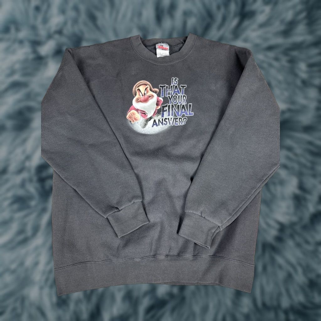 Disney VINTAGE Disney Snow White Grumpy Sweatshirt Crewneck Size L Gray Men Size US L / EU 52-54 / 3 - 1 Thumbnail
