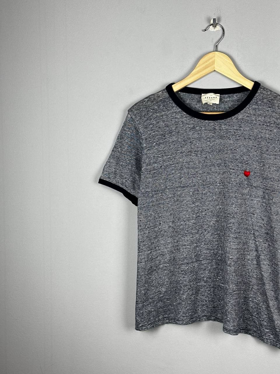 Sezane SEZANE PARIS Linen Heart Logo T-shirt Y2K Size M Size M / US 6-8 / IT 42-44 - 2 Thumbnail