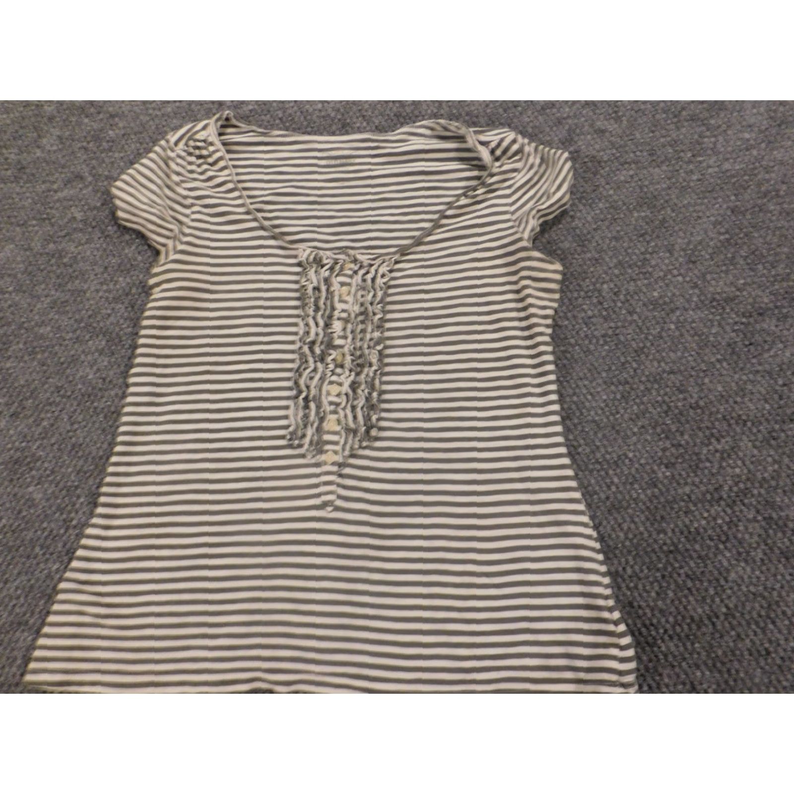 Old Navy Old Navy Blouse Womens Medium Green Striped Stretch Size M / US 6-8 / IT 42-44 - 2 Thumbnail