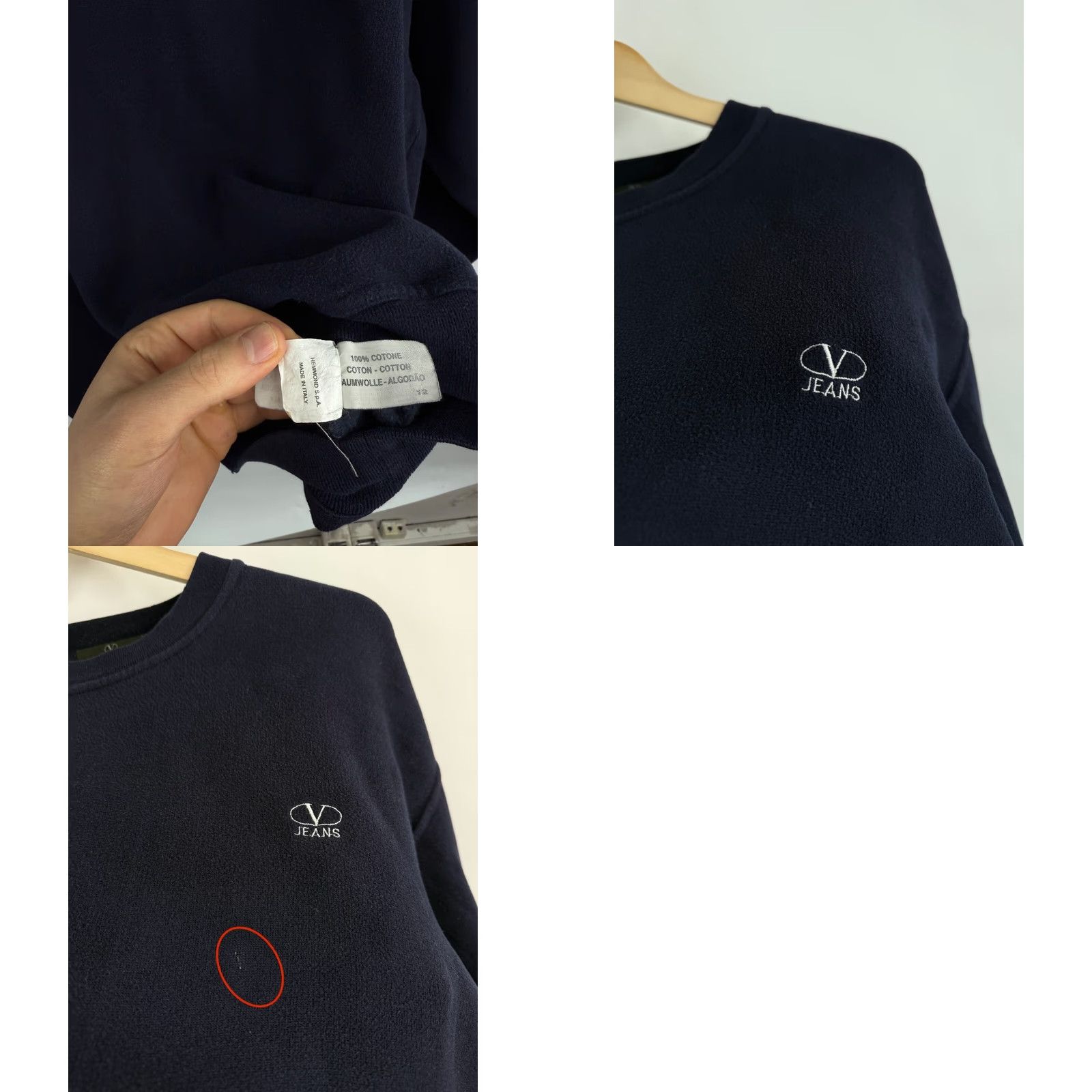 Valentino VINTAGE Valentino Sweatshirt Mens L Dark Blue 90s Y2K Made in Italy Size US L / EU 52-54 / 3 - 8 Thumbnail