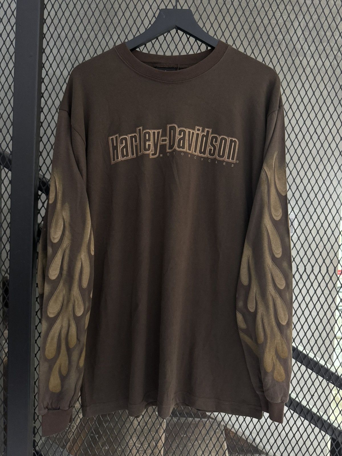 Harley Davidson Vintage 2000s Harley Davidson Rare Flames Brown Size US L / EU 52-54 / 3 - 2 Thumbnail