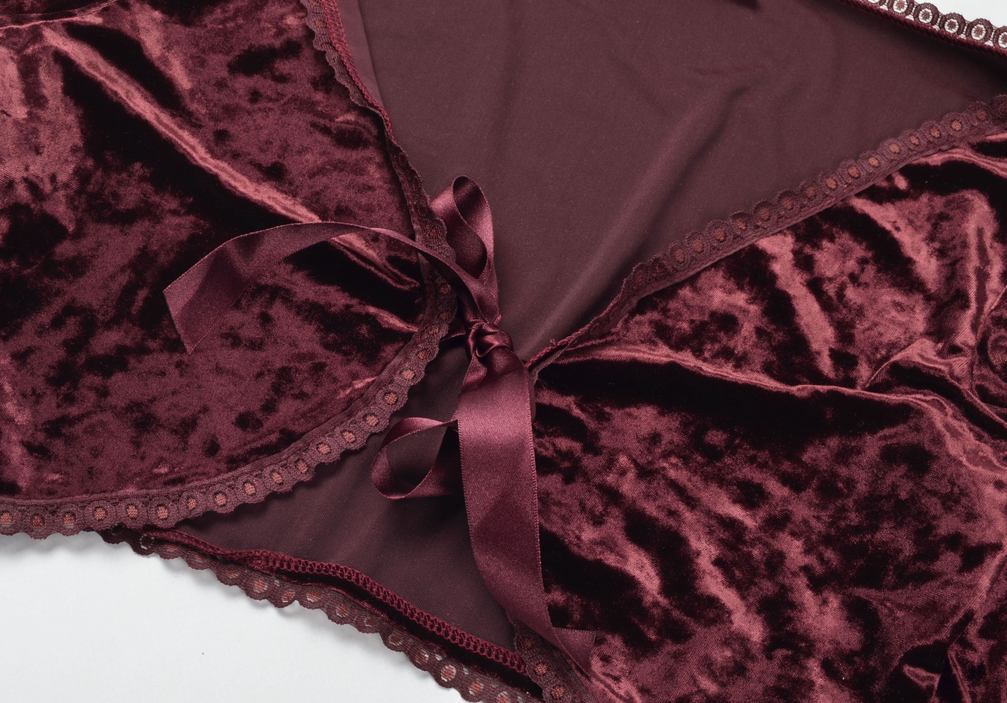 C&A × Designer × Vintage Clockhouse Vintage Y2K Fairy Burgundy Cropped Bolero Top Size S / US 4 / IT 40 - 6 Thumbnail