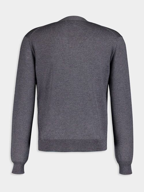 Gucci o1mt1gz0525 Wool Cardigan With Embroidery in Grey Size US L / EU 52-54 / 3 - 2 Thumbnail