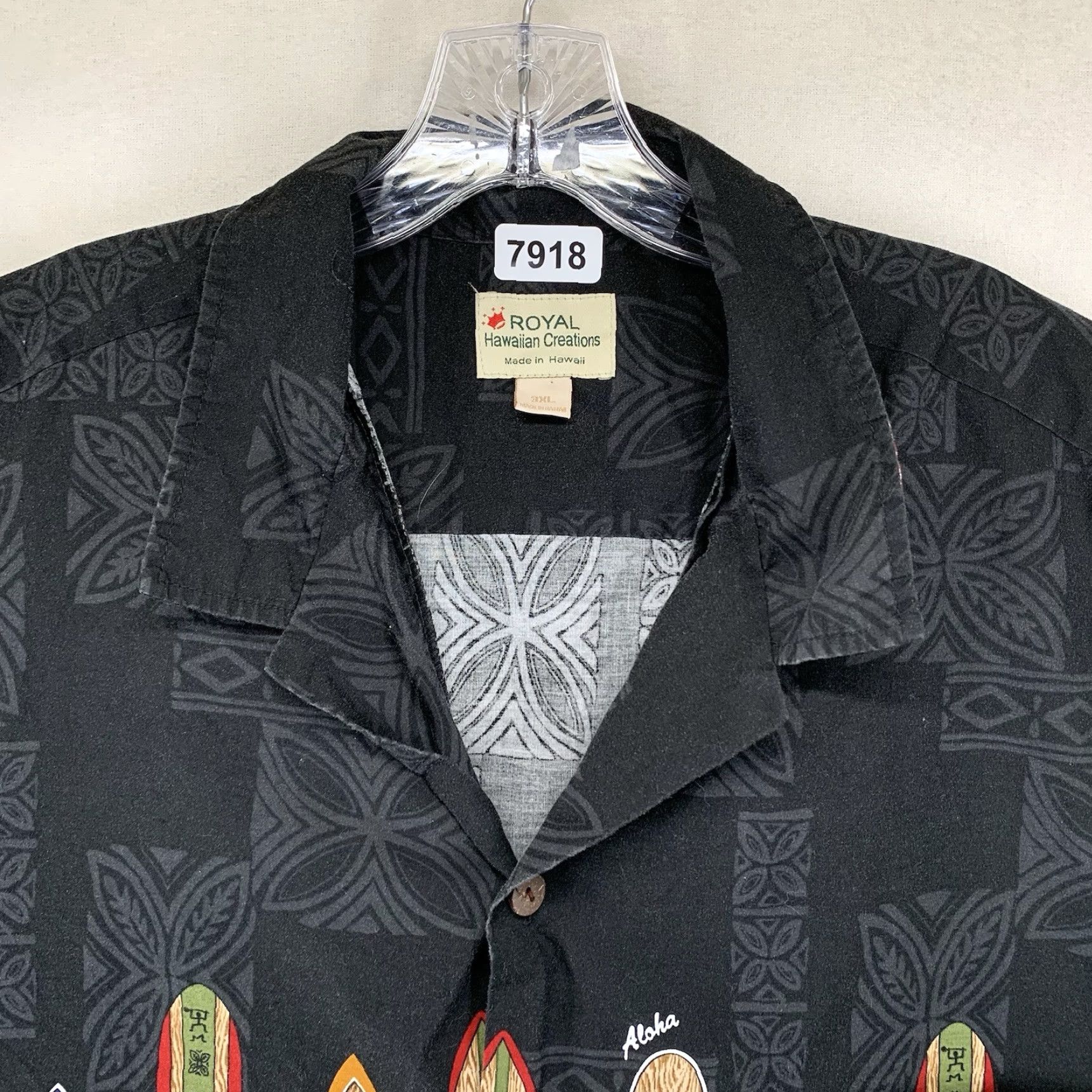 Vintage VINTAGE Royal Hawaiian Men’s Shirt 3XL Cotton Black Turtles Surf Board Beach Casual Summer Size US XXL / EU 58 / 5 - 4 Thumbnail
