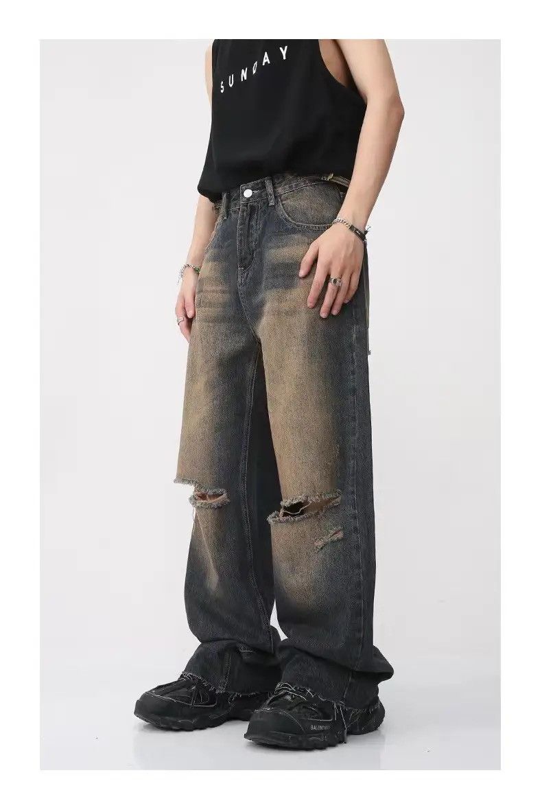 Jean × Vintage Blue Gradient Wash Bootcut Flared Jeans y2k retro Size US 30 / EU 46 - 2 Thumbnail