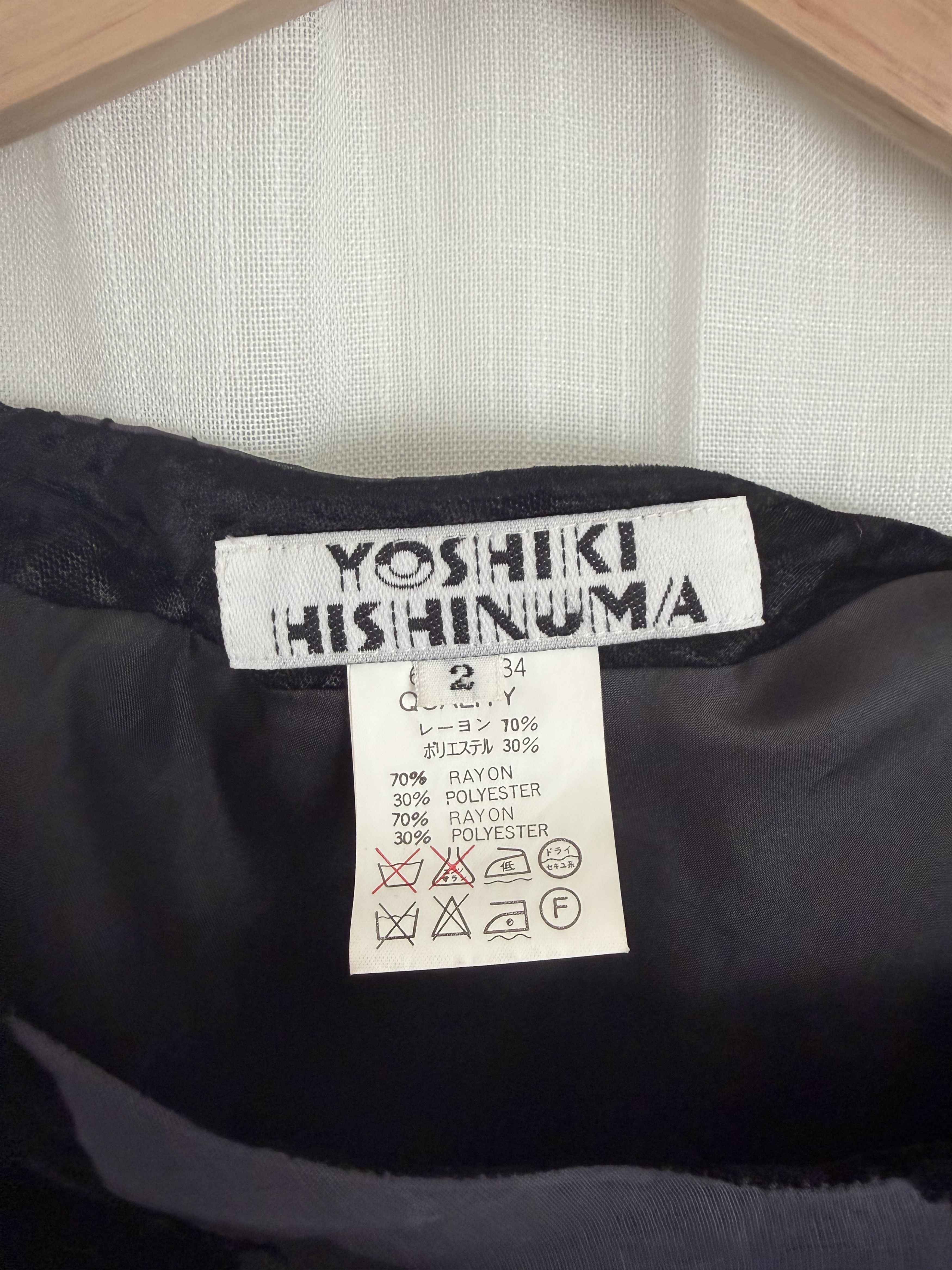 Other Rare Yoshiki Hishinuma Burnout Velvet Asymmetric Skirt JAPAN Size 26" / US 2 / IT 38 - 2 Thumbnail