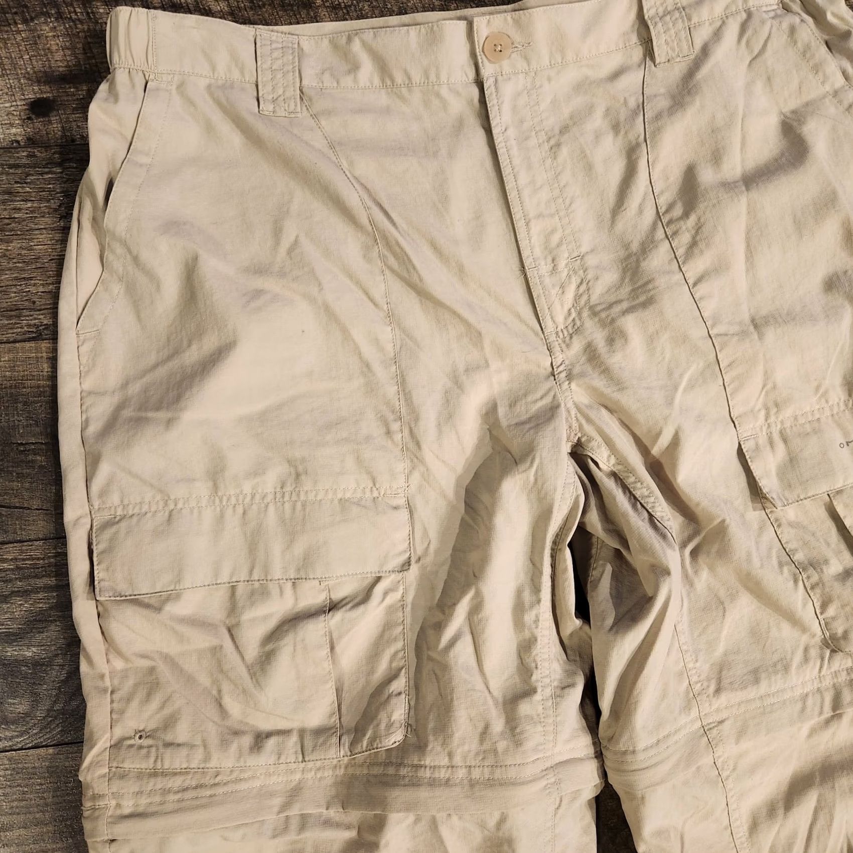 Vintage Columbia PFG Pants Mens XL Tan Fishing Hiking Convertible Omni Shade Cargo 40x30 Size US 40 / EU 56 - 6 Thumbnail