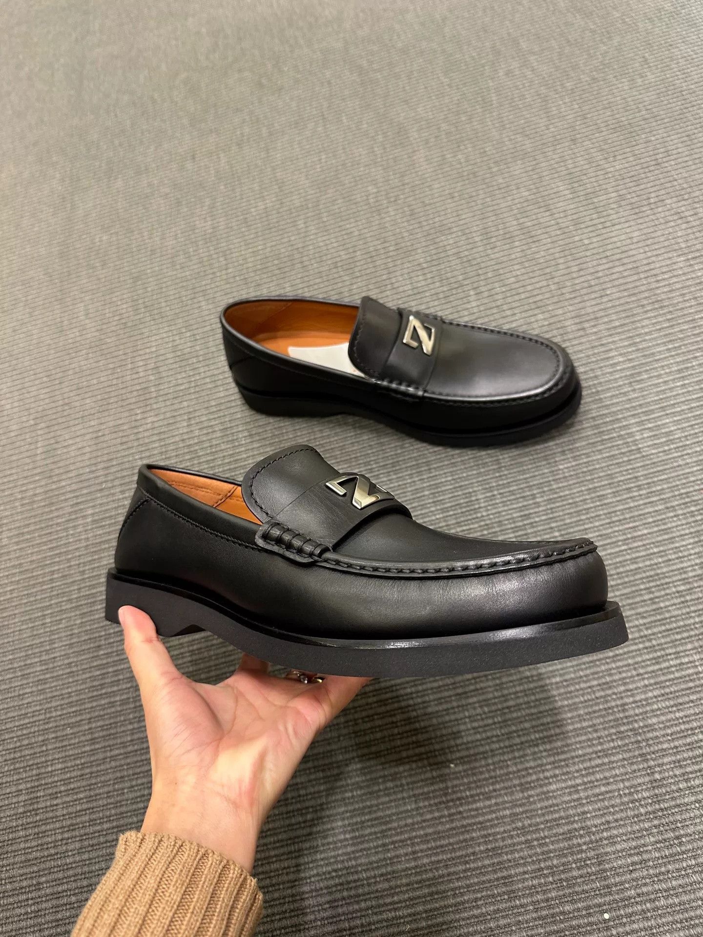 Ermenegildo Zegna Zegna Black Leather Men's Loafers Size US 10 / EU 43 - 5 Thumbnail