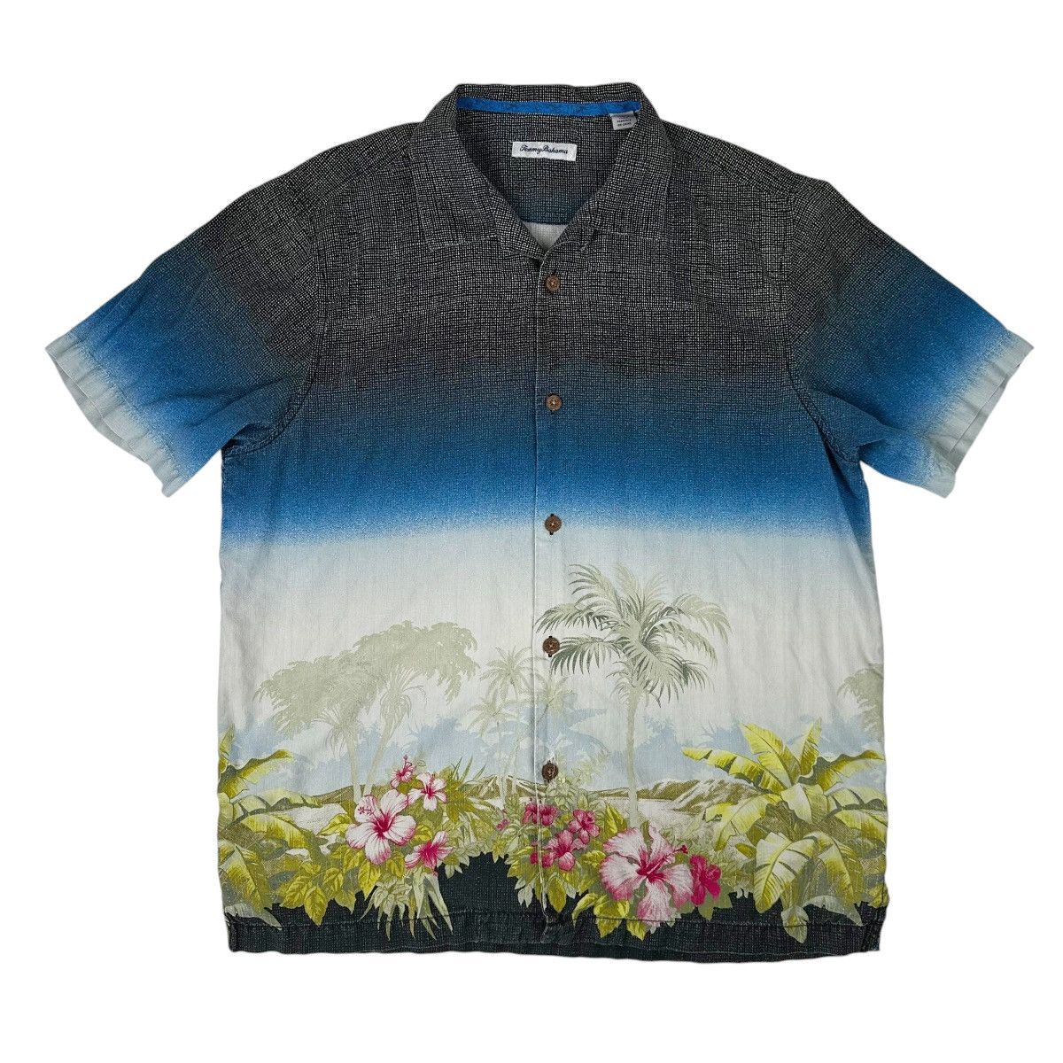 Tommy Bahama Tommy Bahama Mens Silk Button Down Gradient Hawaiian Shirt Size US XL / EU 56 / 4 - 1 Thumbnail