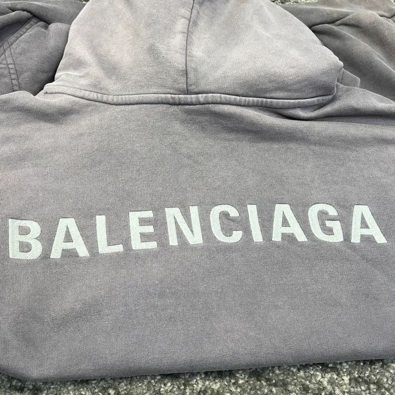 Balenciaga Balenciaga Distressed gradient embossed logo washed hooded Size US M / EU 48-50 / 2 - 5 Thumbnail