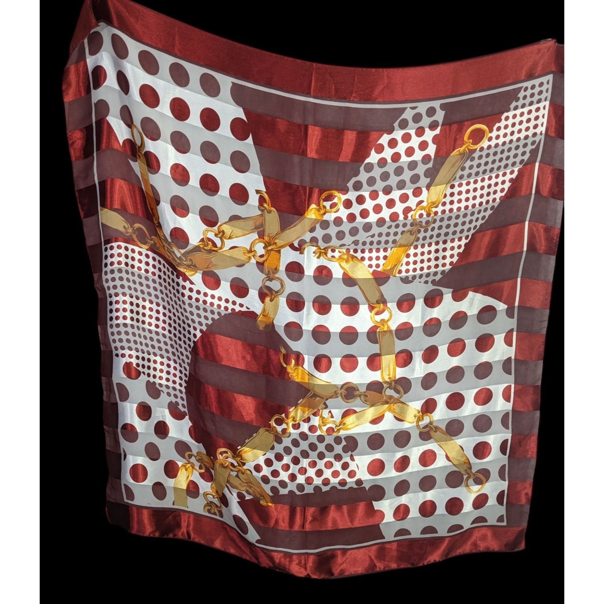 Other Preppy Polka Dot & Chain Print Sheer Scarf Size ONE SIZE - 3 Thumbnail