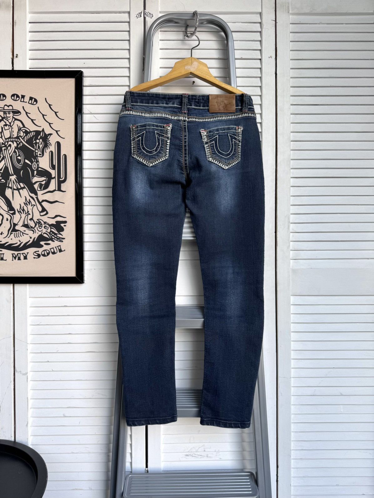 True Religion Rare True Religion JOEY BIG T Western Straight Leg Jeans Size 27" / US 4 / IT 40 - 1 Thumbnail