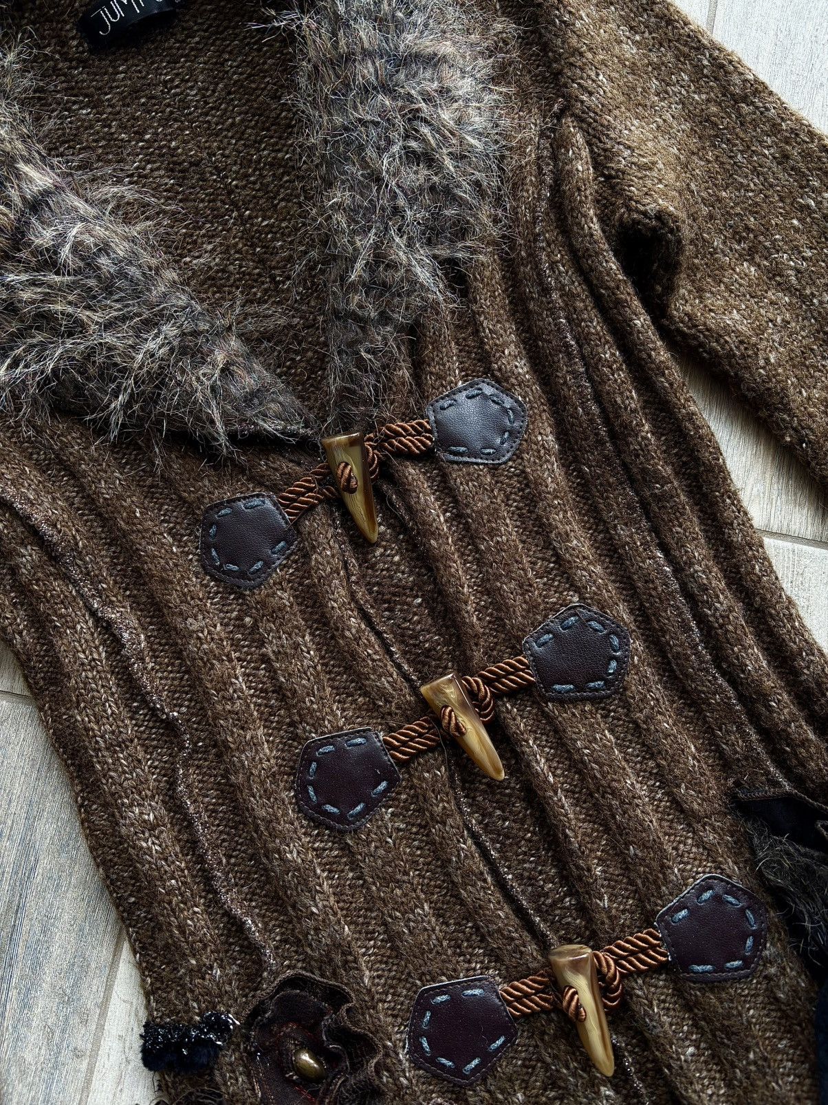 If Six Was Nine If Six Was Nine LGB Vibe Long Cardigan Toggle Faux Fur Y2K Size M / US 6-8 / IT 42-44 - 4 Thumbnail