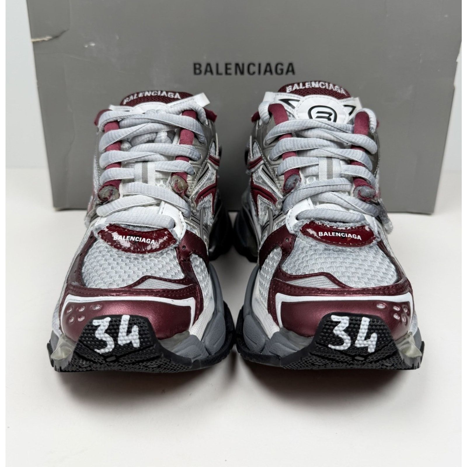 Balenciaga Size 34EU/4W - Balenciaga Runner Sneakers Burgundy NEW Size US 4 / IT 34 - 4 Thumbnail