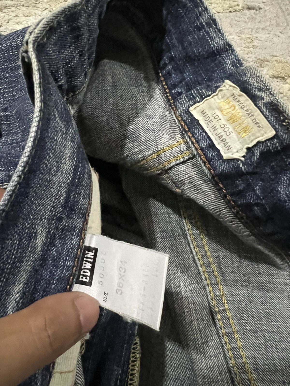 Samurai Jeans ED-80 Nihon Men Selvaged 13.5oz Organic Mud Wash Dirty Denim Size US 36 / EU 52 - 9 Thumbnail