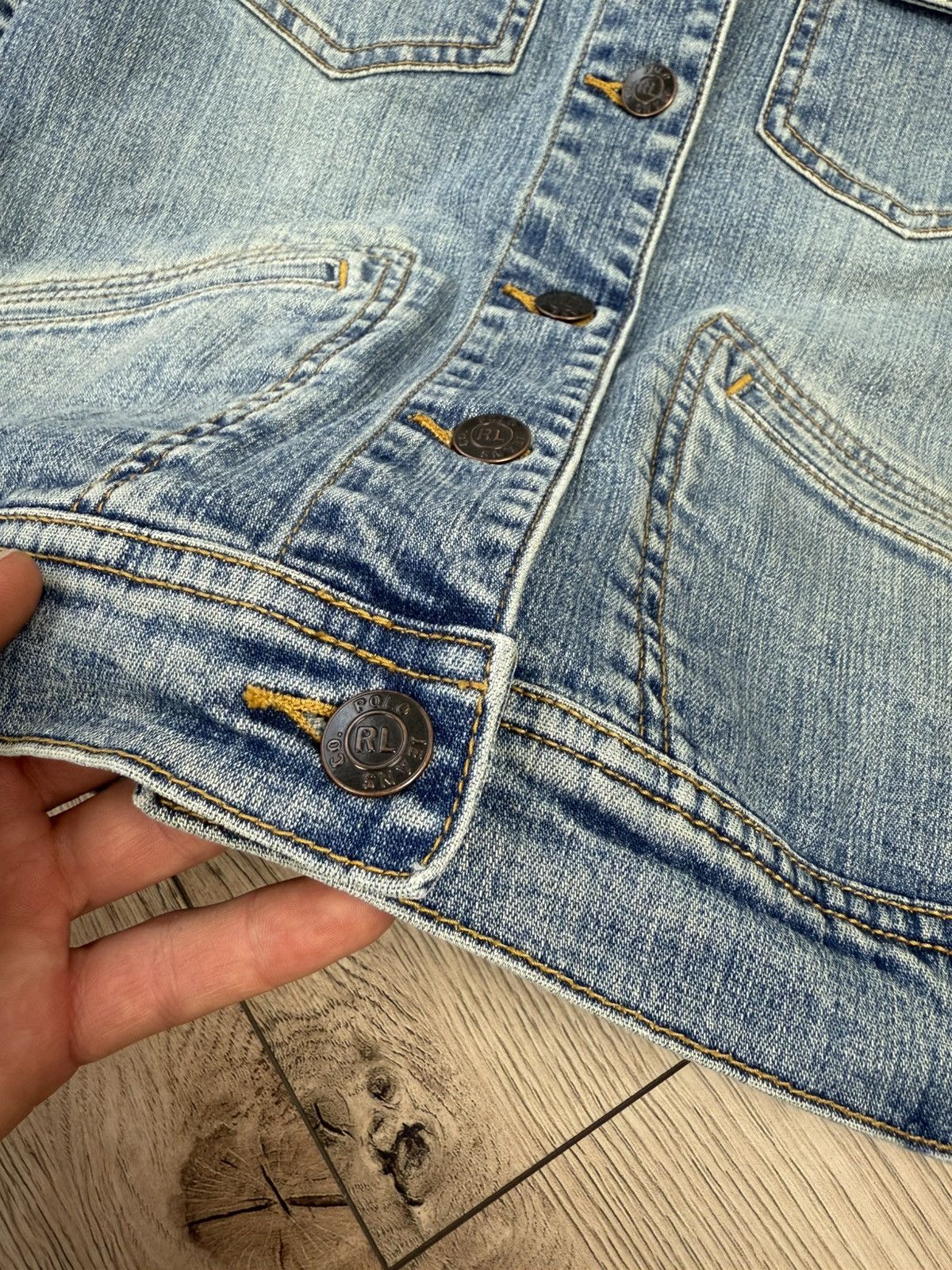 Polo Ralph Lauren × Vintage Vintage Polo Ralph Lauren USA Flag Limited Denim Jacket Size S / US 4 / IT 40 - 8 Thumbnail