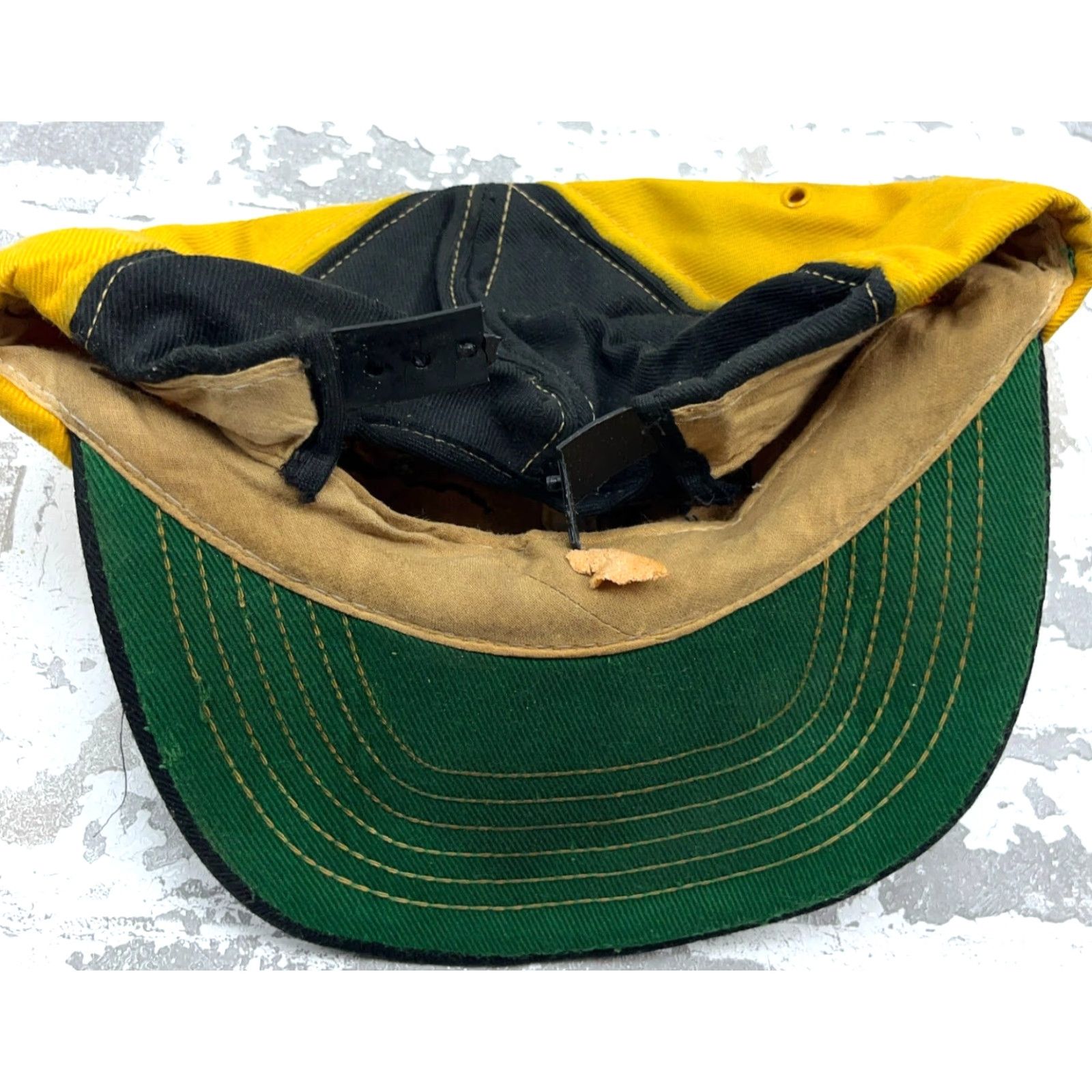 Vintage VINTAGE Consol Trucker Hat Cap SnapBack Patch USA 80s Amonate Black Yellow AS IS Size ONE SIZE - 5 Thumbnail