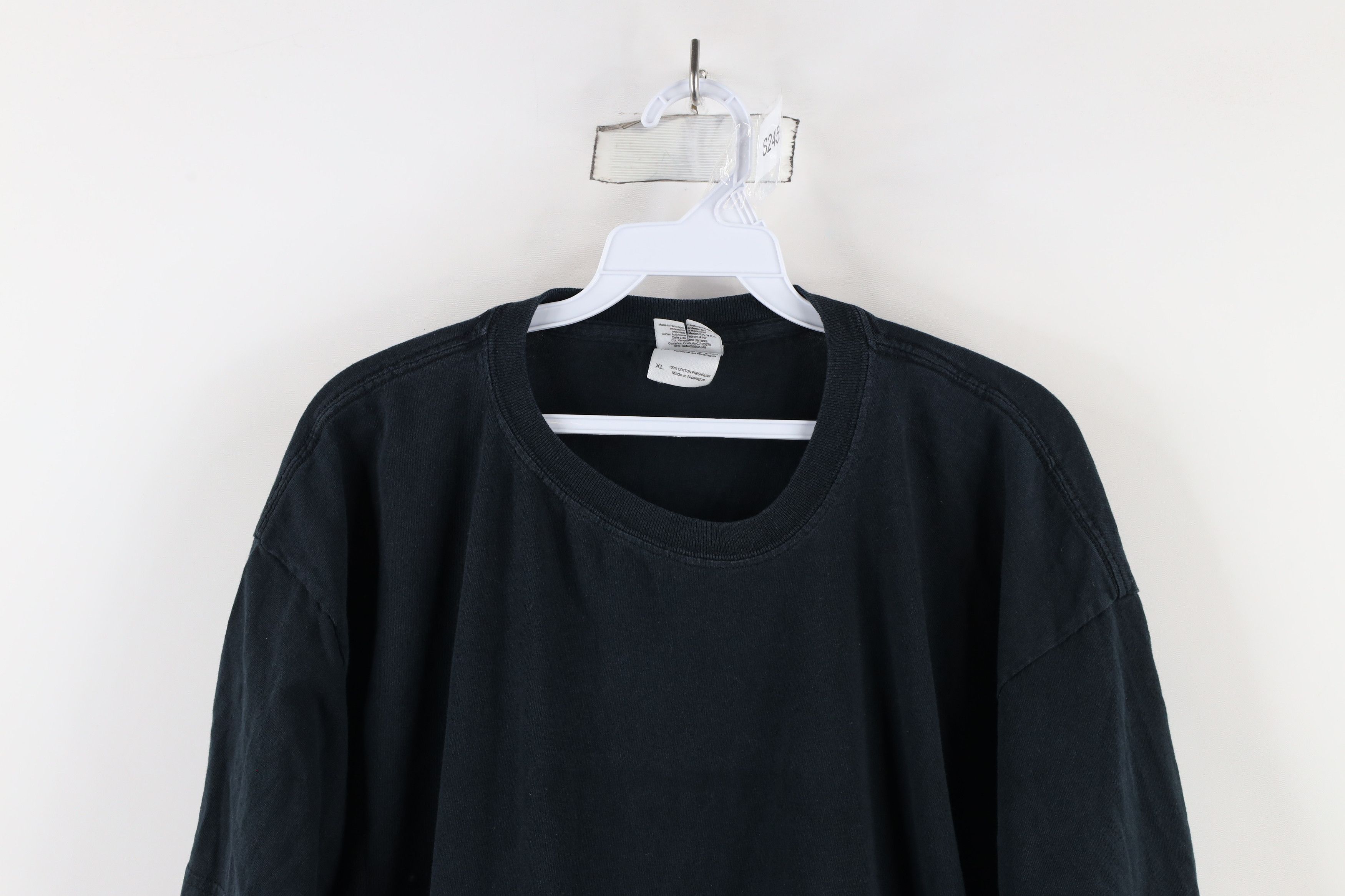 Vintage Vintage 90s Streetwear Heavyweight Cotton T-Shirt Black Size US XL / EU 56 / 4 - 2 Thumbnail