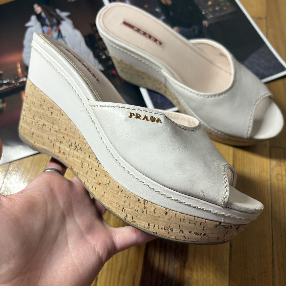 Prada Prada Vintage Mules 90s Italian Design Platform Heels Size US 8 / IT 38 - 6 Thumbnail