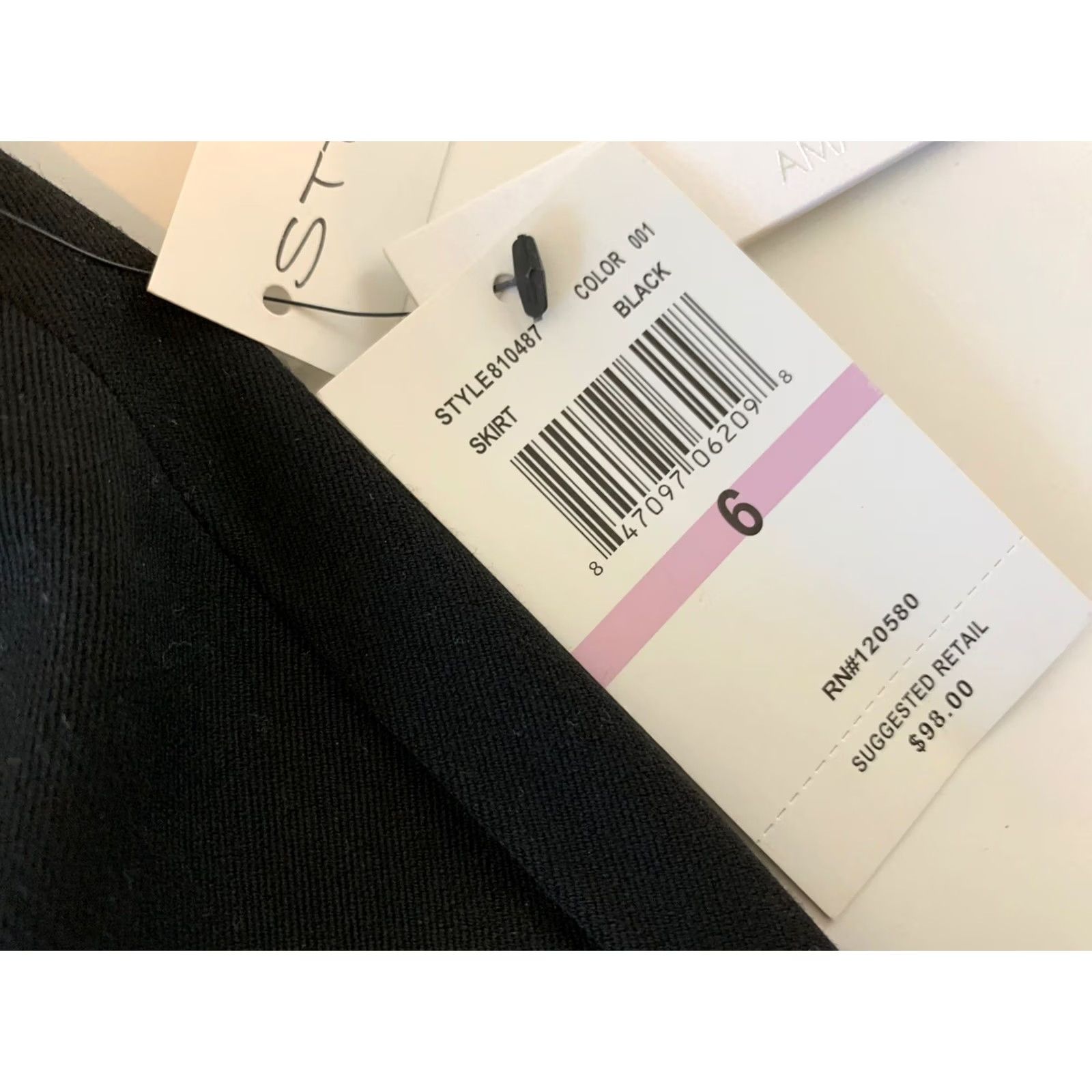 Vintage Amanda + Chelsea Black Stretch Pencil Skirt Women's Size 6 Knee Length NWT 6 Black Skirt Womens Mens Girls Boys Size 28" / US 6 / IT 42 - 2 Thumbnail