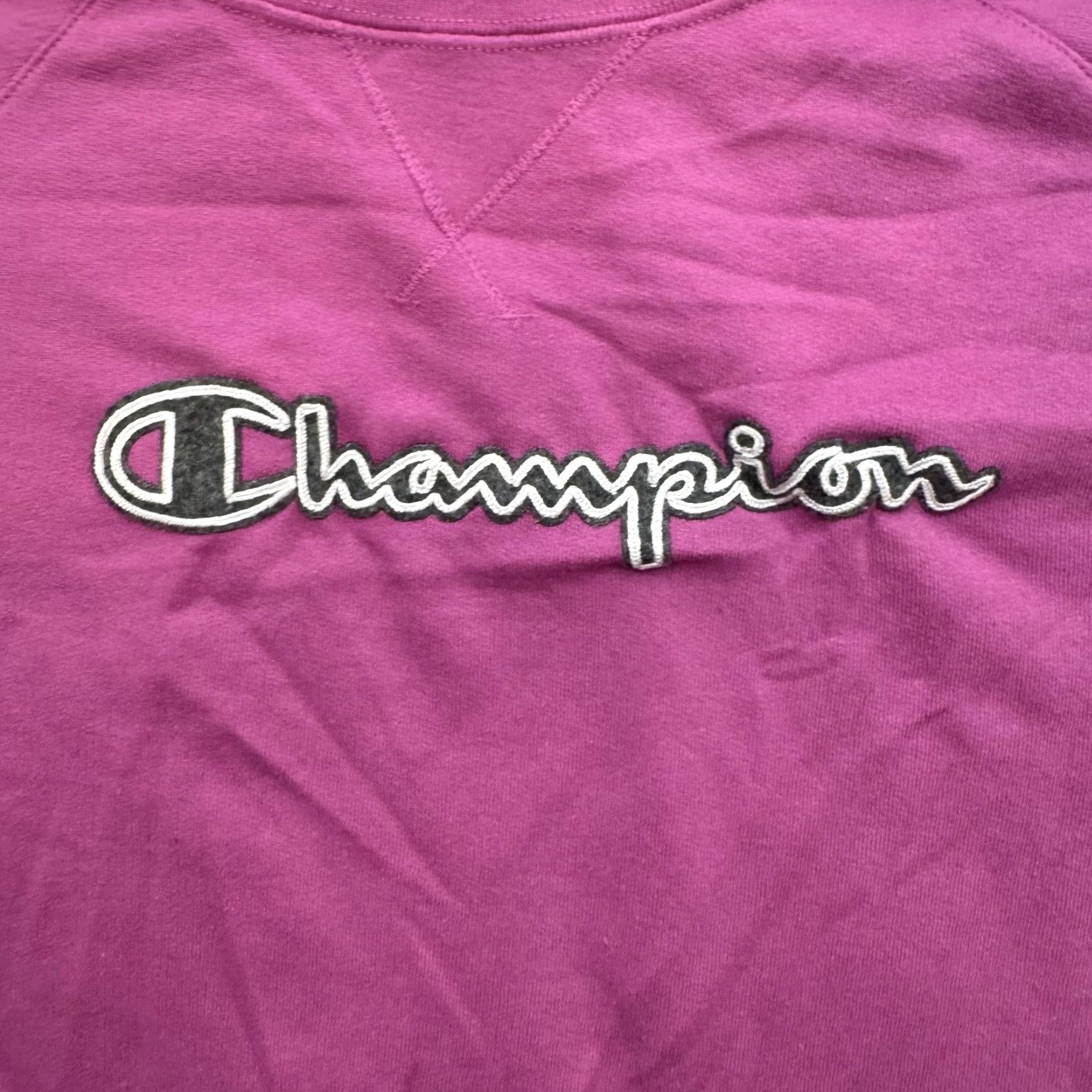 Champion VINTAGE Champion Sweatshirt Mens XL Purple Crewneck Embroidered Spell Out Logo Pullover Size US XL / EU 56 / 4 - 2 Thumbnail