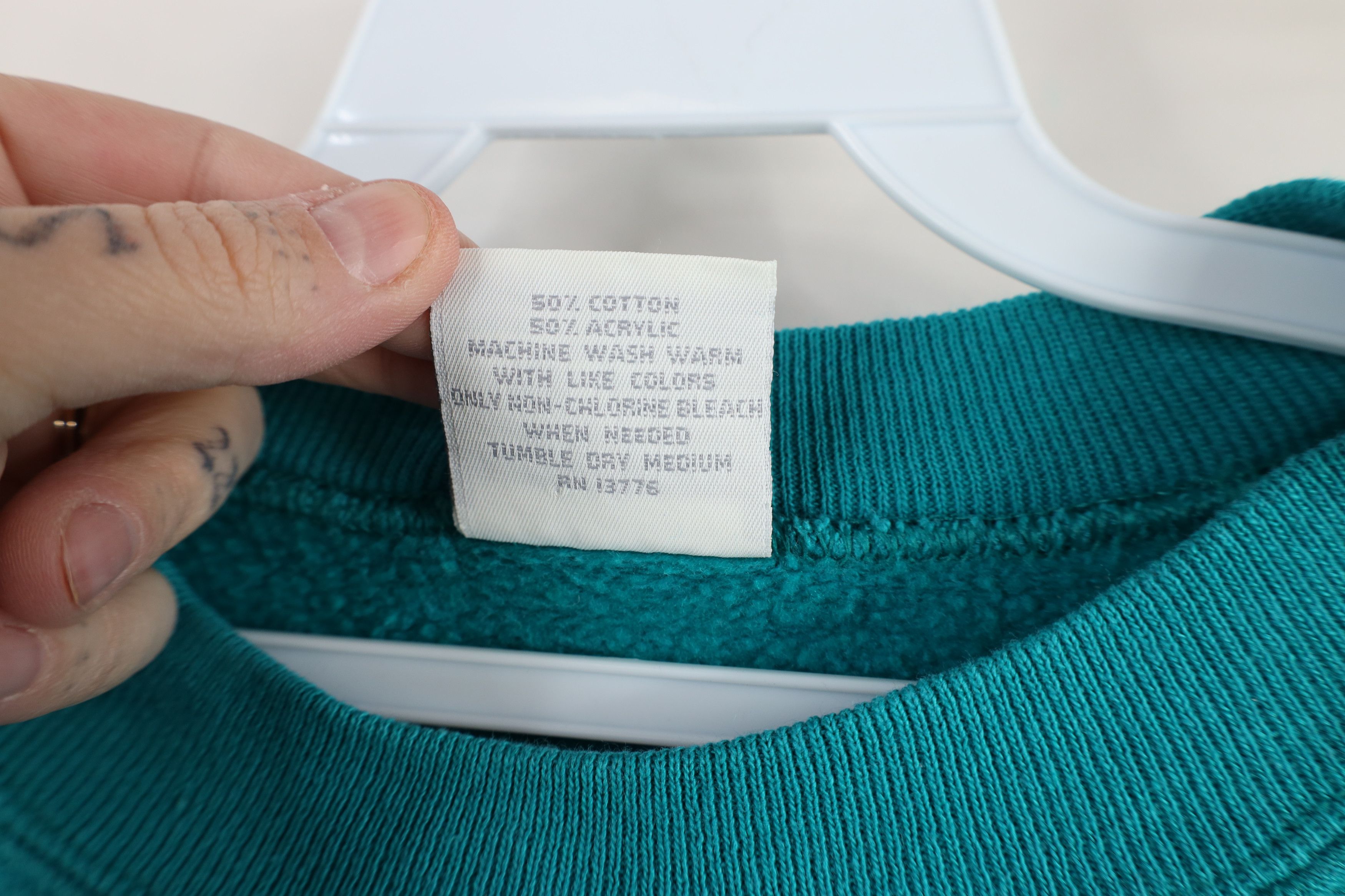 Vintage Vintage 80s 90s Streetwear Crewneck Sweatshirt Teal USA Size XL / US 12-14 / IT 48-50 - 9 Thumbnail
