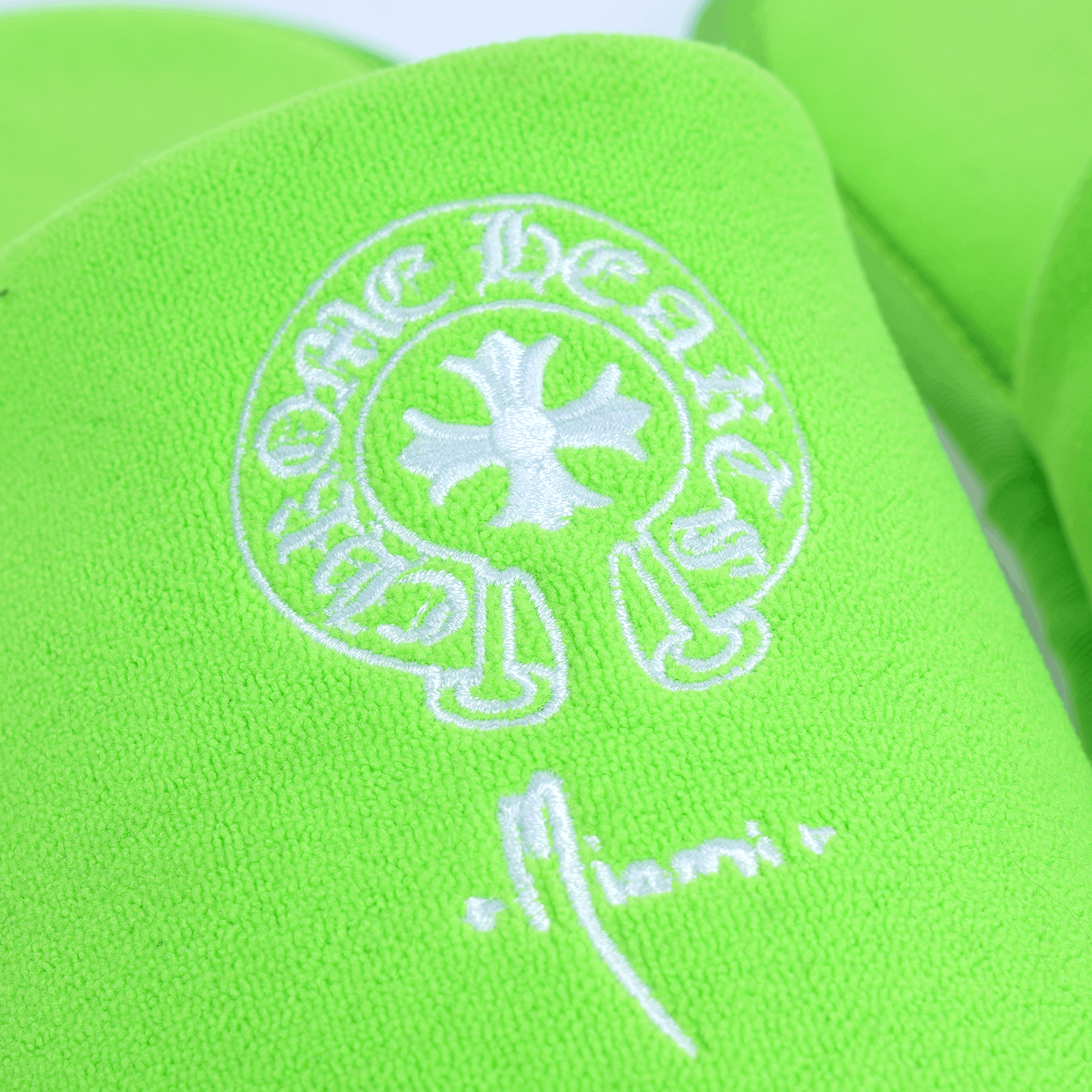 Chrome Hearts CH MIAMI NEON GREEN SLIPPERS Size US 10 / EU 43 - 2 Thumbnail
