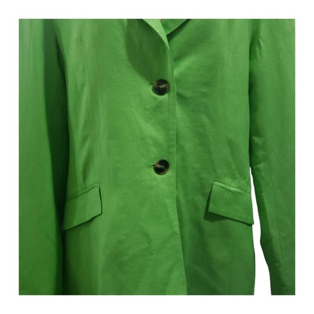 Other CT1809 Astr The Label Green Linen Lined Blazer L Size L / US 10 / IT 46 - 3 Thumbnail