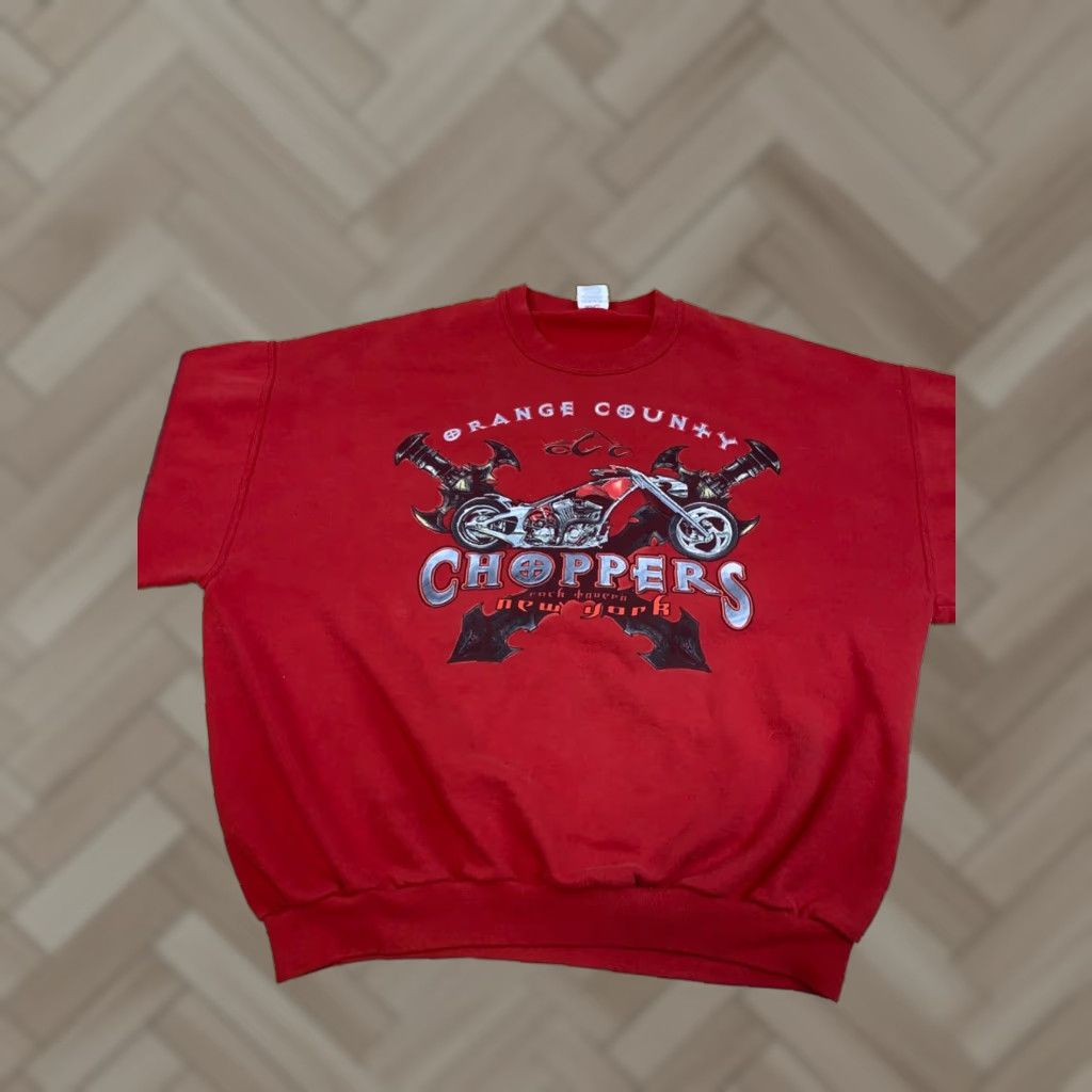 Jerzees VINTAGE Orange County Choppers Sweatshirt XL Red Pullover Bike Motorcycle 10954 Jerzees Crew Neck Graphic Print Men Sweatshirt Pullover All Seasons Size US XL / EU 56 / 4 - 1 Thumbnail