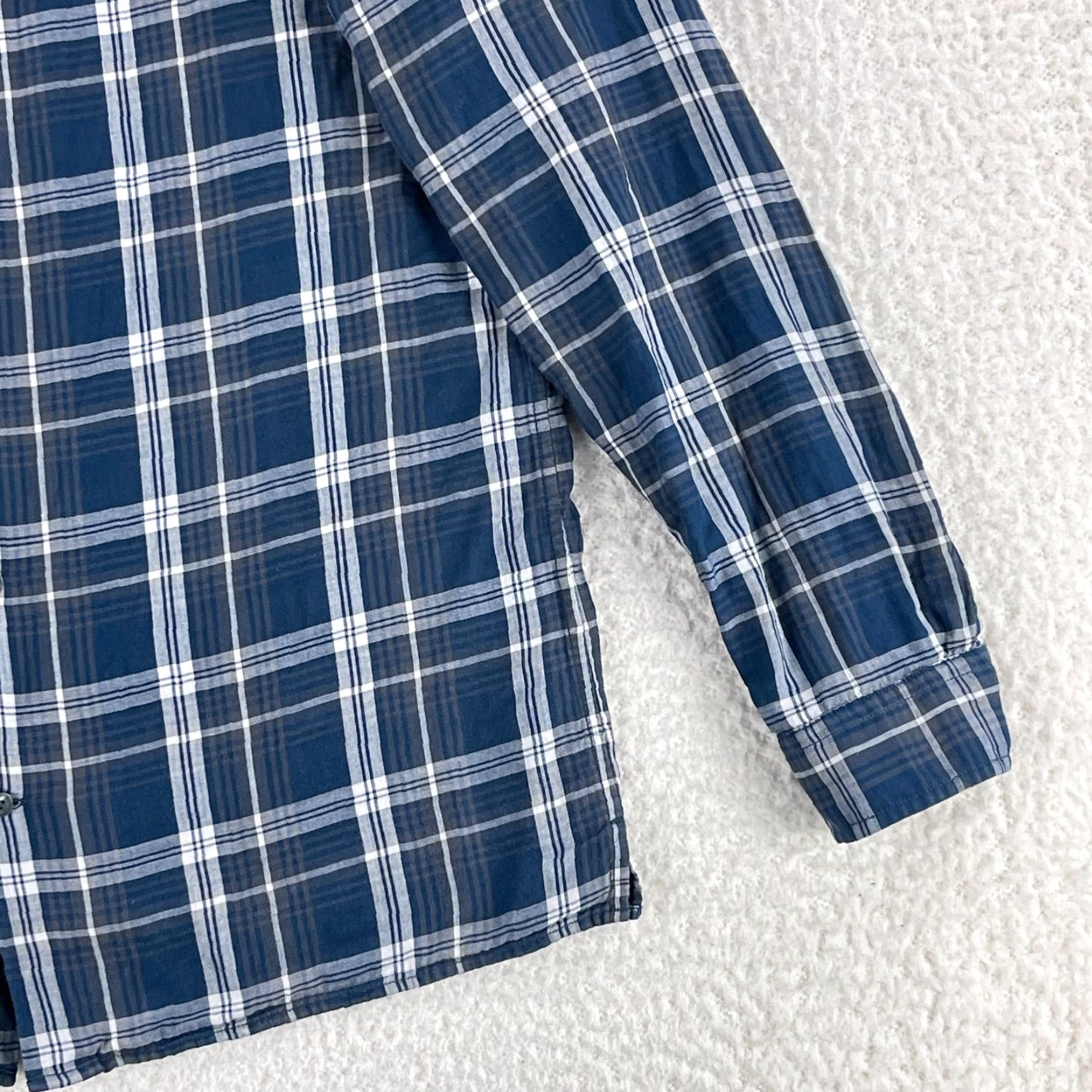 Vince Vince Blue Plaid Button-Up Shirt Mens Large Long Sleeve Cotton 100% Size US L / EU 52-54 / 3 - 4 Thumbnail