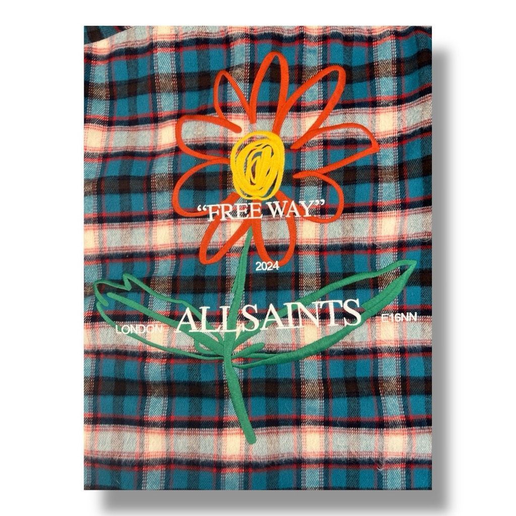 Other All Saints Crayo Long Sleeve Embroidered Checked Flannel Siz Size US M / EU 48-50 / 2 - 5 Thumbnail