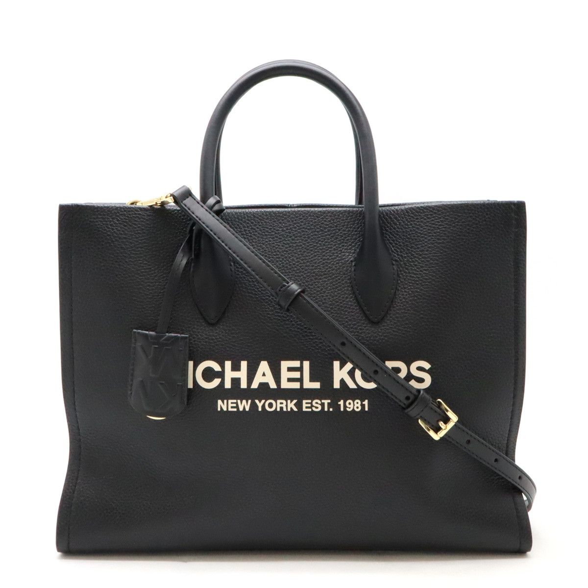 Michael Kors Mirella Black on sale Leather Tote