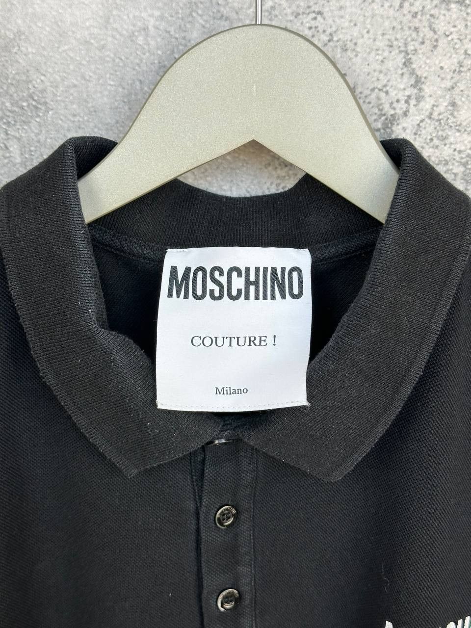 Moschino Moschino Couture Milano Logo Polo Shirt Black SS Cotton Size US XL / EU 56 / 4 - 11 Thumbnail