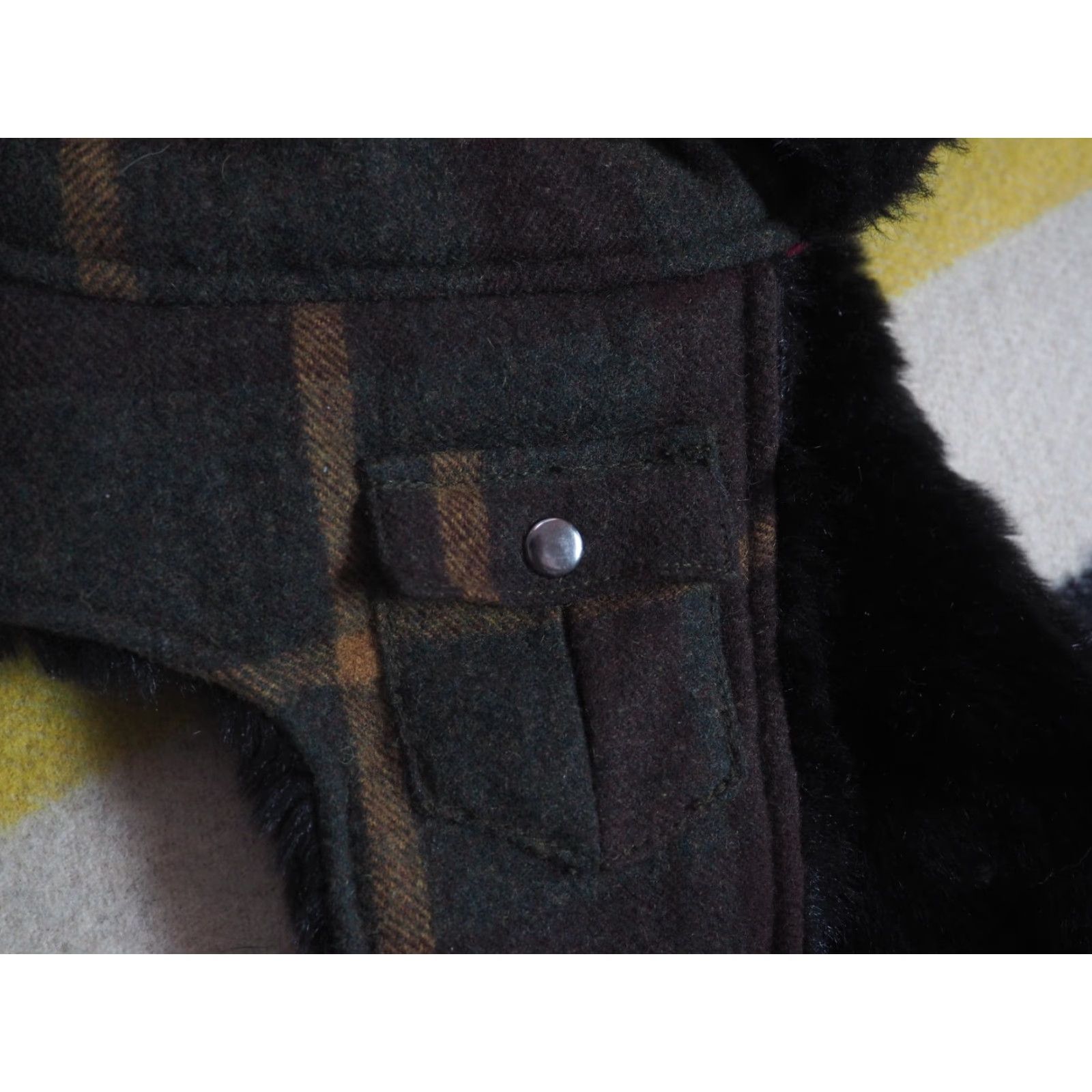 Vintage Woolrich Wool Blend Hat M Trapper Hat Plaid Wool Green Black Sherpa Shearling Lined Winter Men Adults Size ONE SIZE - 7 Thumbnail