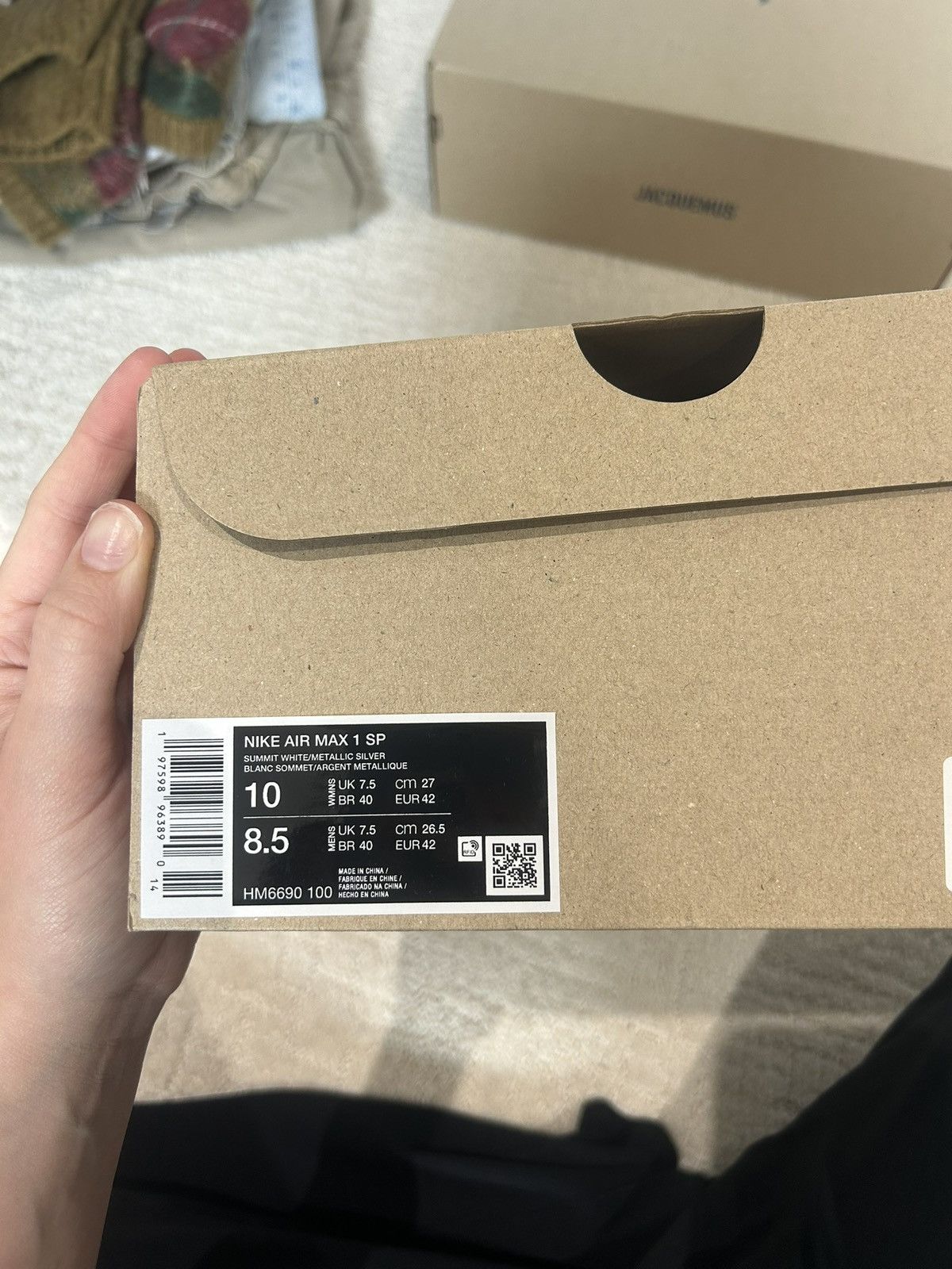 Jacquemus × Nike Nike x Jacquemus Air Max 1 White Sneakers Size US 10 / EU 43 - 8 Thumbnail